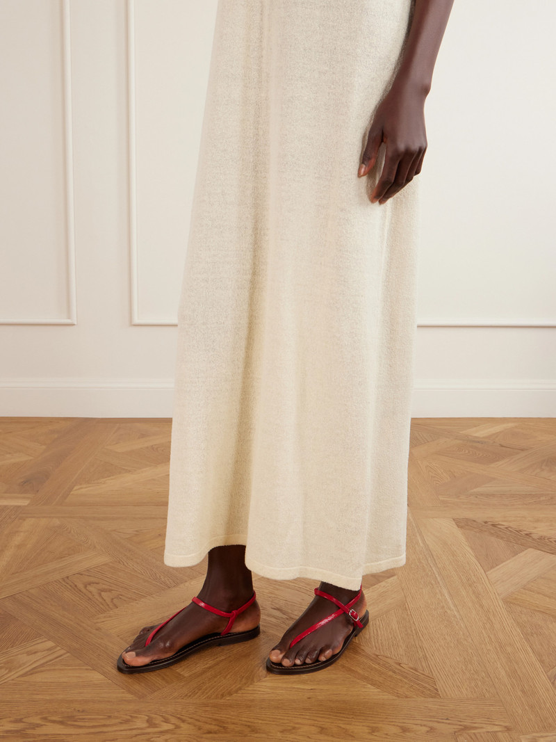 K.JACQUES Vassili Snake-effect Leather Flat Sandals outlook