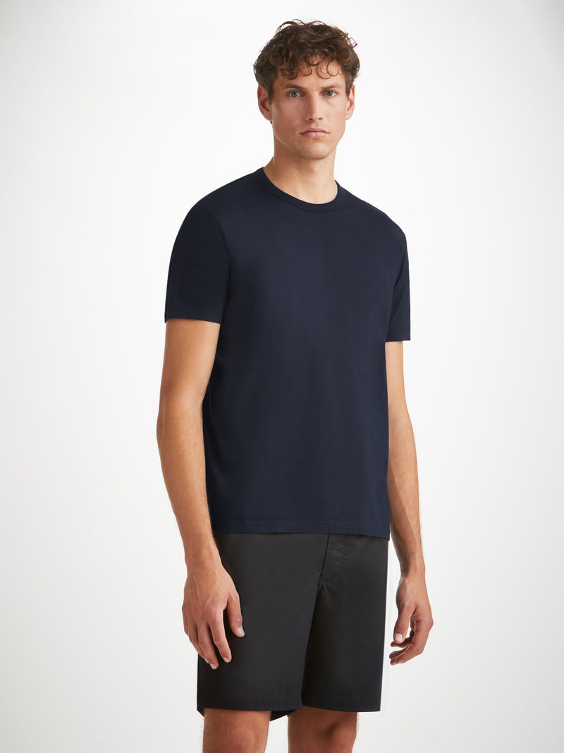 Men's T-Shirt Barny Pima Cotton Navy - 2