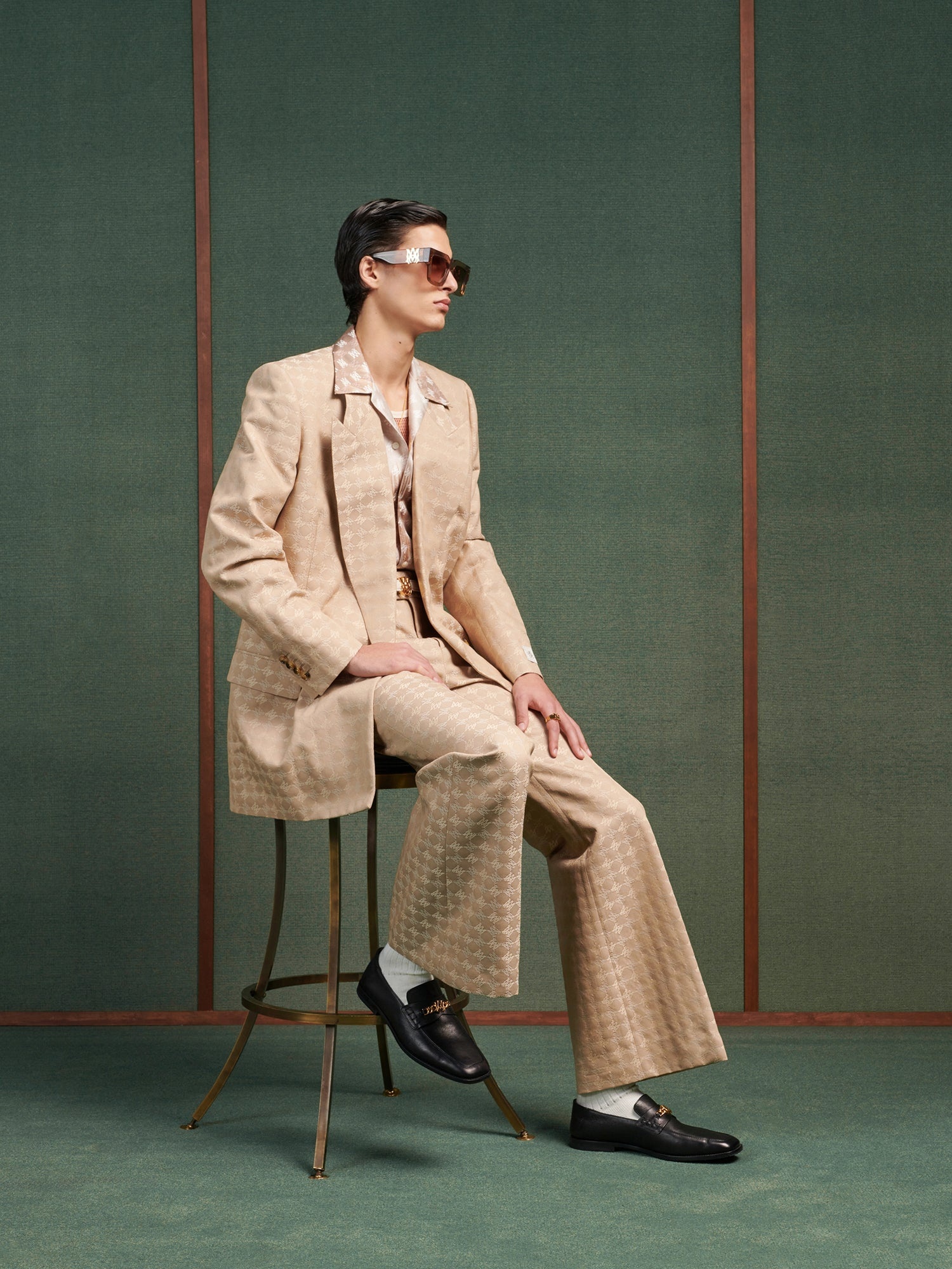 MA QUAD JACQUARD CREASED FLARE - 2