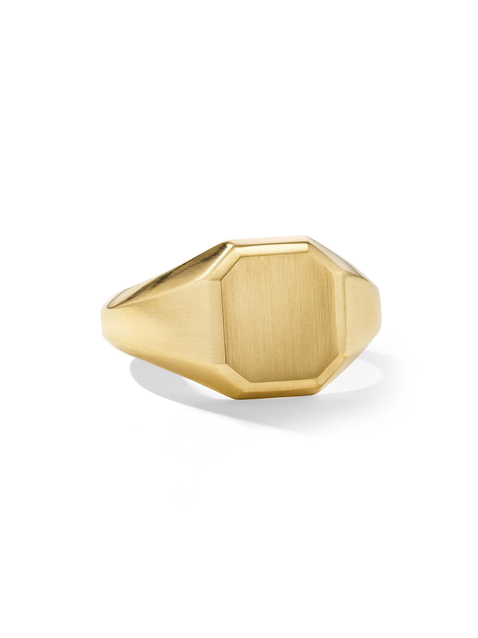 Men's Streamline Signet Ring in 18K Yellow Gold, 14mm - Gold - 1