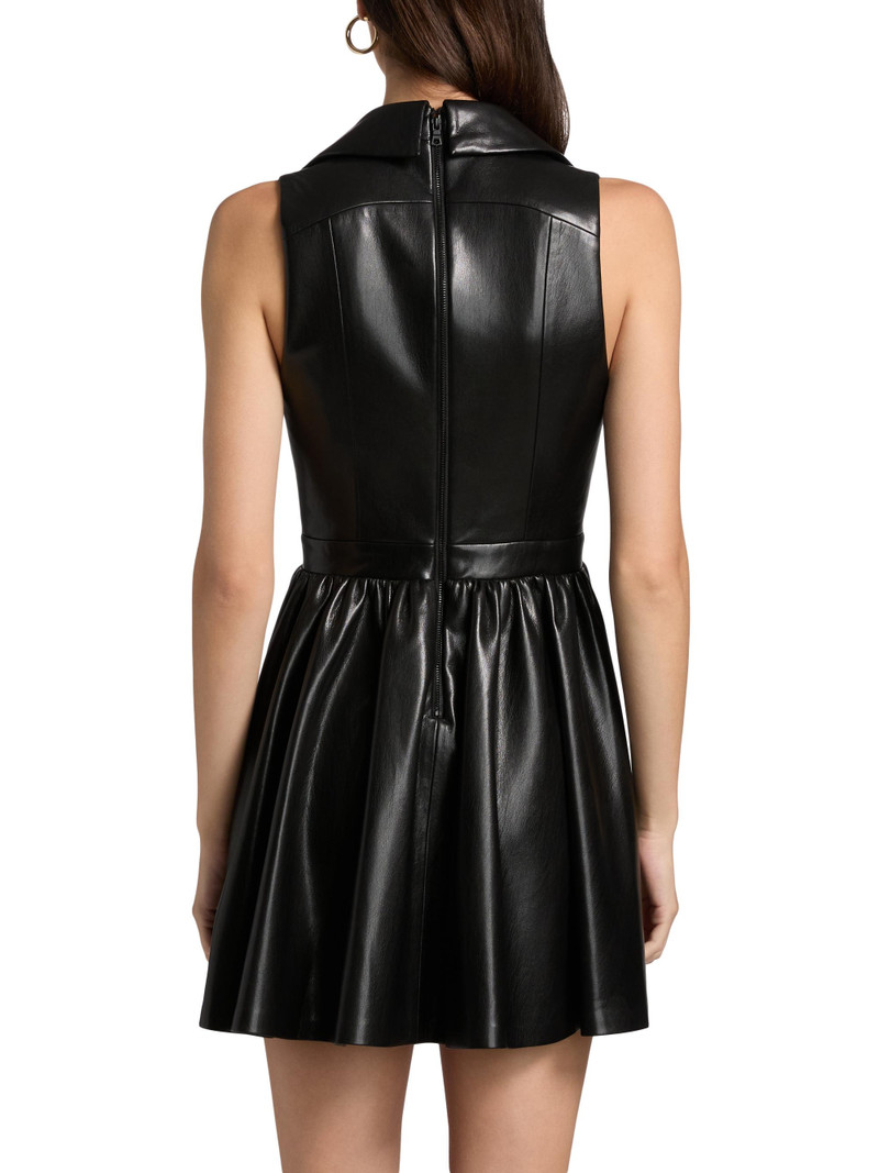 Women's Emmy Faux-Leather Surplice Minidress - Black 5
