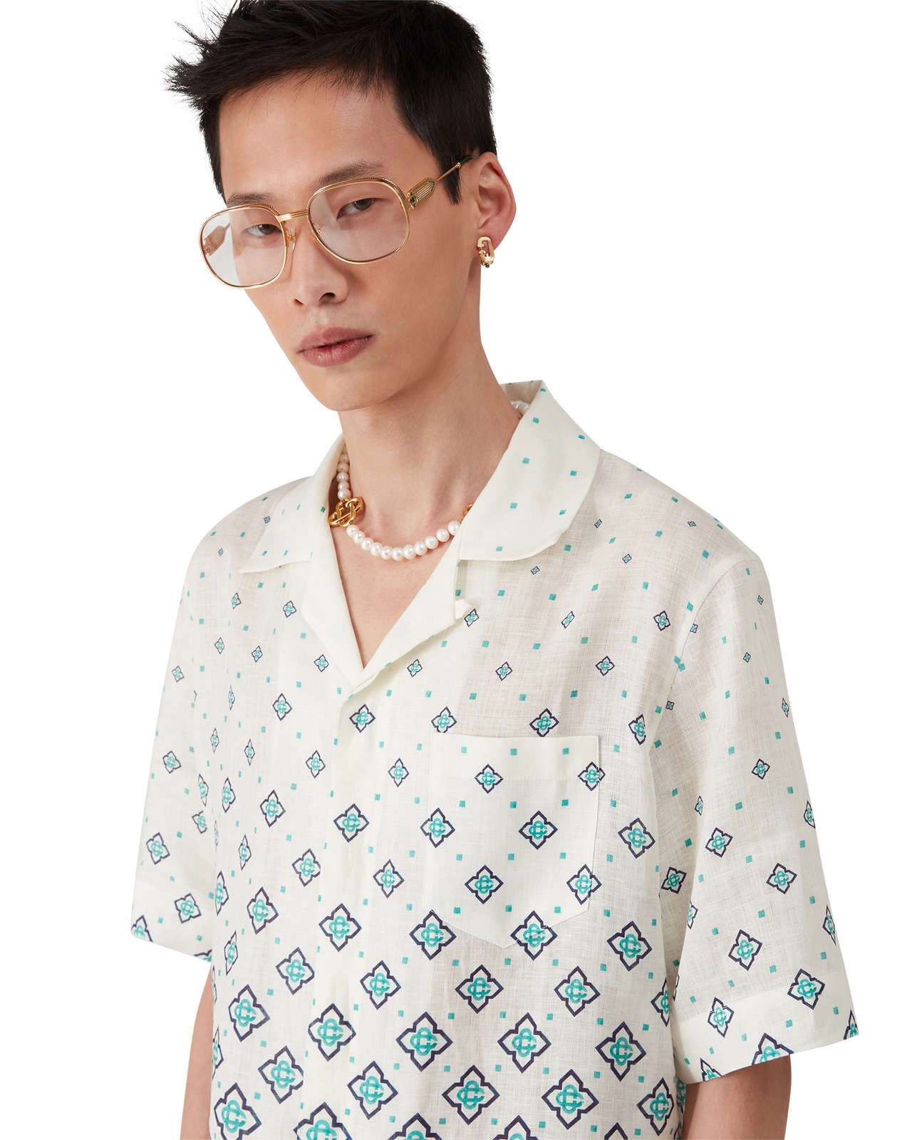 Gradient Monogram Linen Shirt | Casablanca Paris - 5