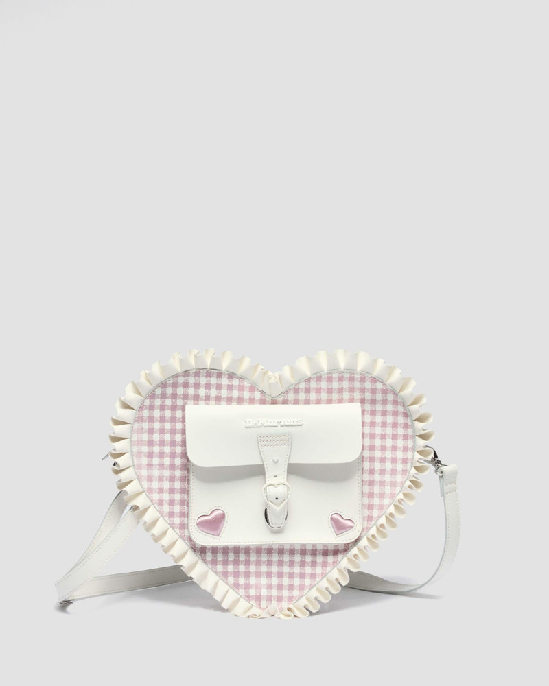 HEART BACKPACK Frilled Gingham Leather Bag 1