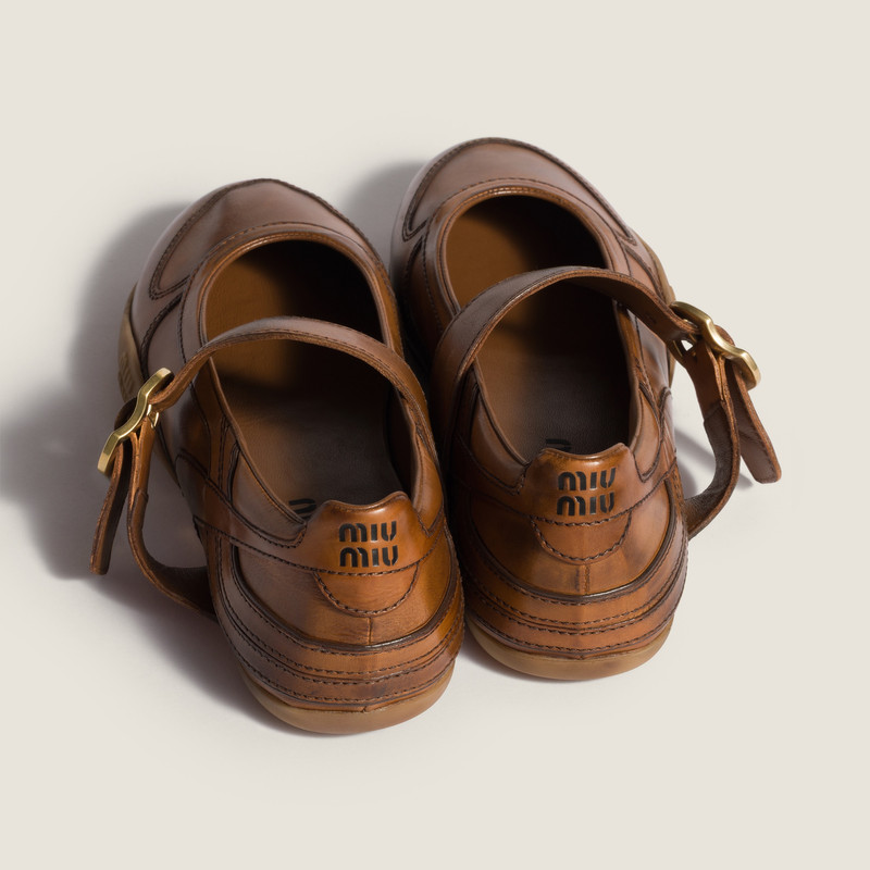 Miu Miu Gymnasium leather ballerinas with strap and buckle outlook