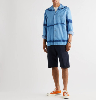 Aspesi Camp-Collar Tie-Dyed Cotton-Chambray Shirt outlook