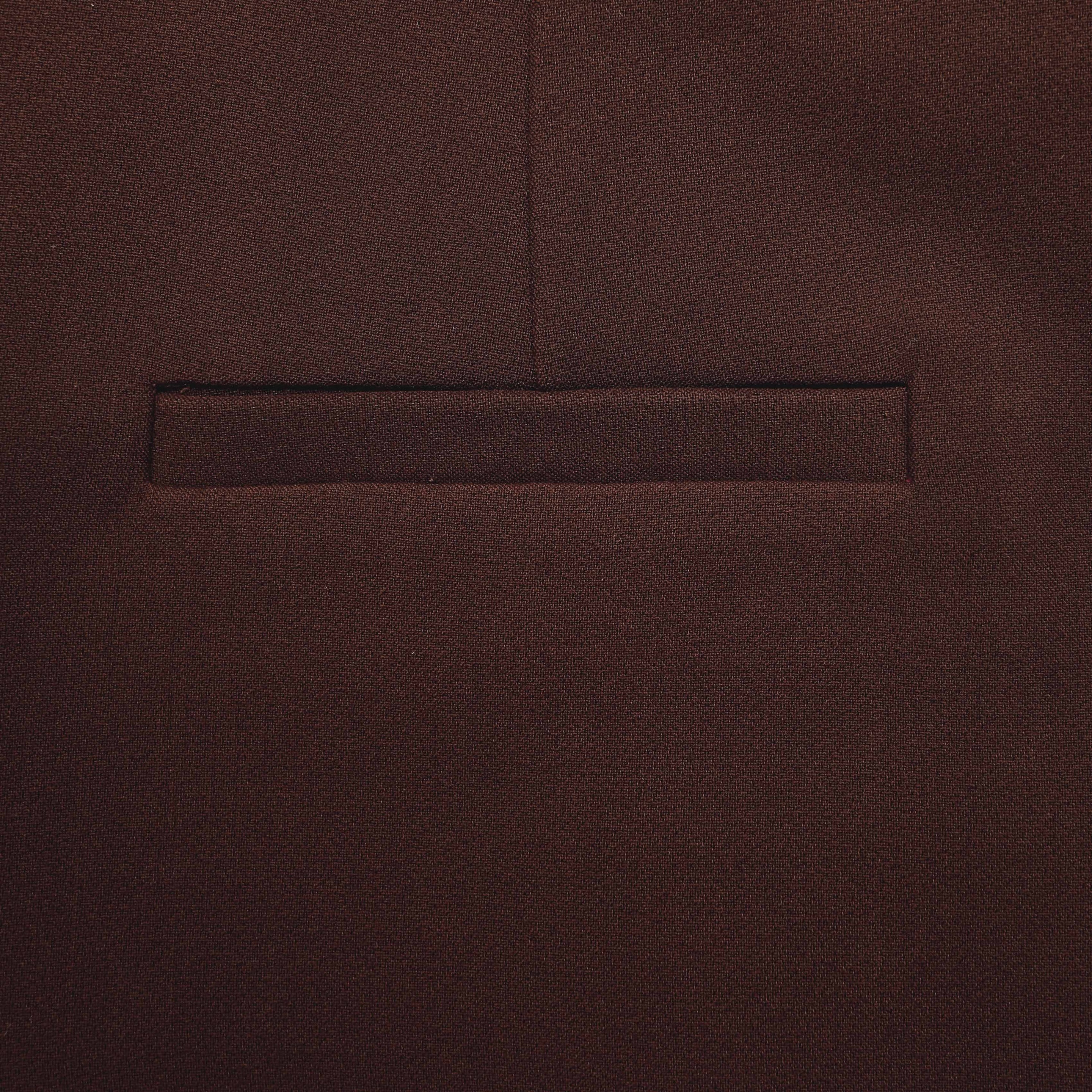Brown Stretch Crepe Shorts - 5
