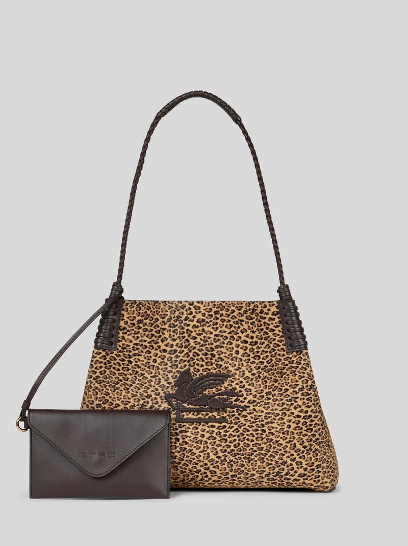 Etro SMALL LIBRA TOTE BAG IN LEATHER WITH ANIMAL PRINT outlook