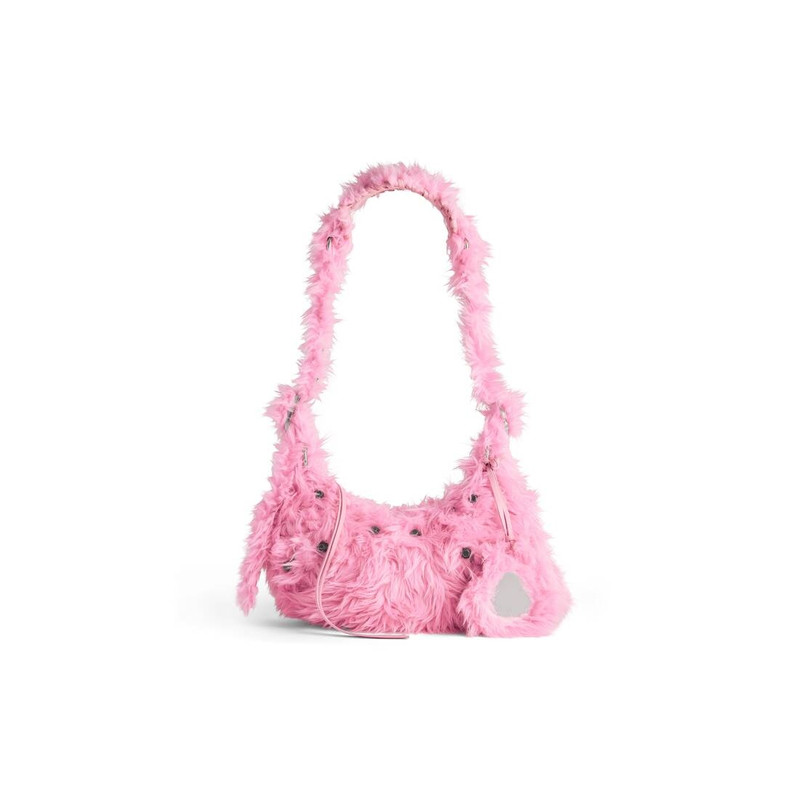 Women's Le Cagole Xs Shoulder Bag Fake Fur in Pink 1