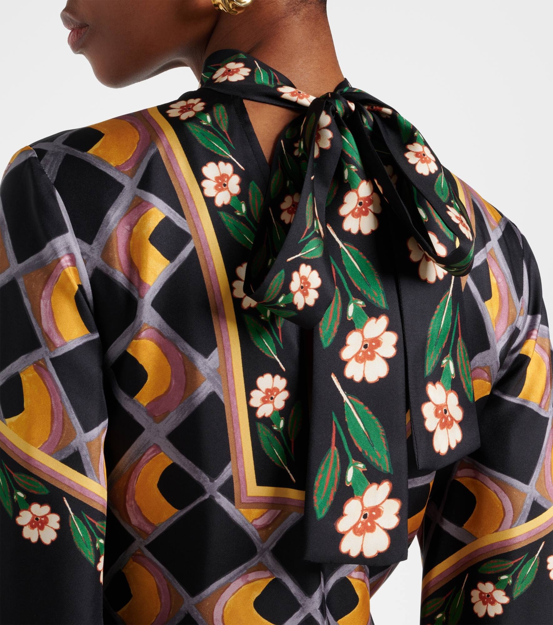 Magnifico printed silk twill maxi dress - 5