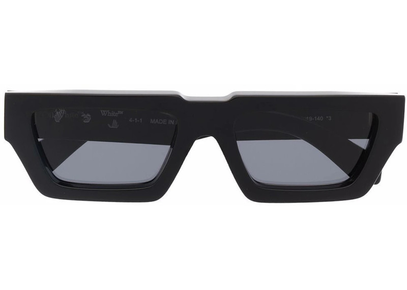 Off-White OFF-WHITE Manchester Rectangular Frame Sunglasses Black/Dark Grey/White (OERI002Y21PLA0011007) outlook
