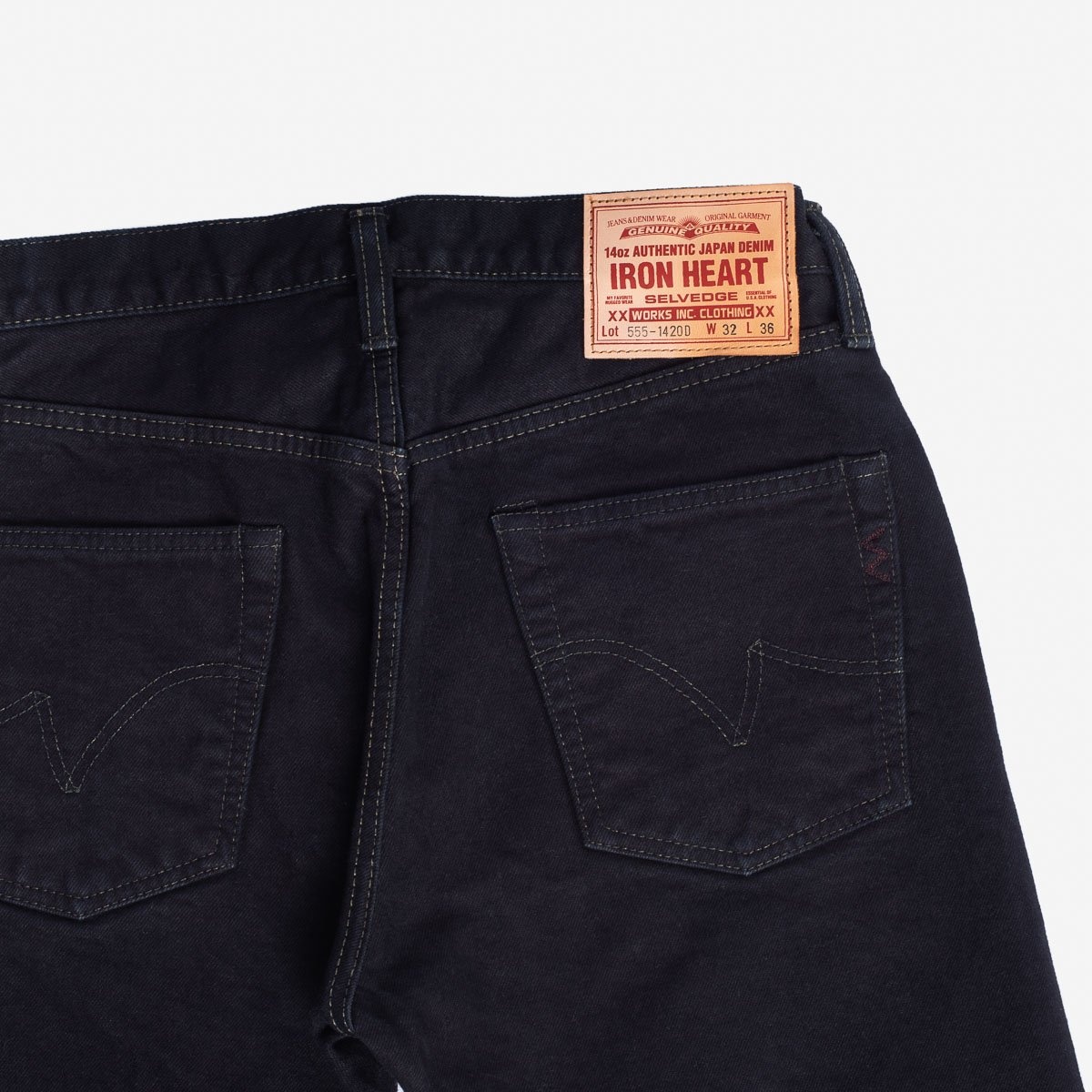IH-555S-142OD 14oz Selvedge Denim Super Slim Cut Jeans - Indigo Overdyed Black - 7