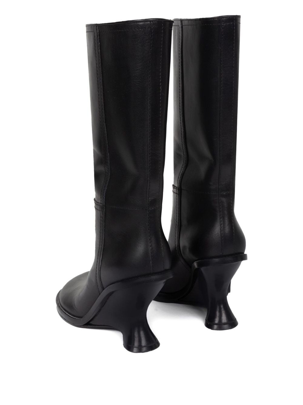 90mm leather wedge boots - 3