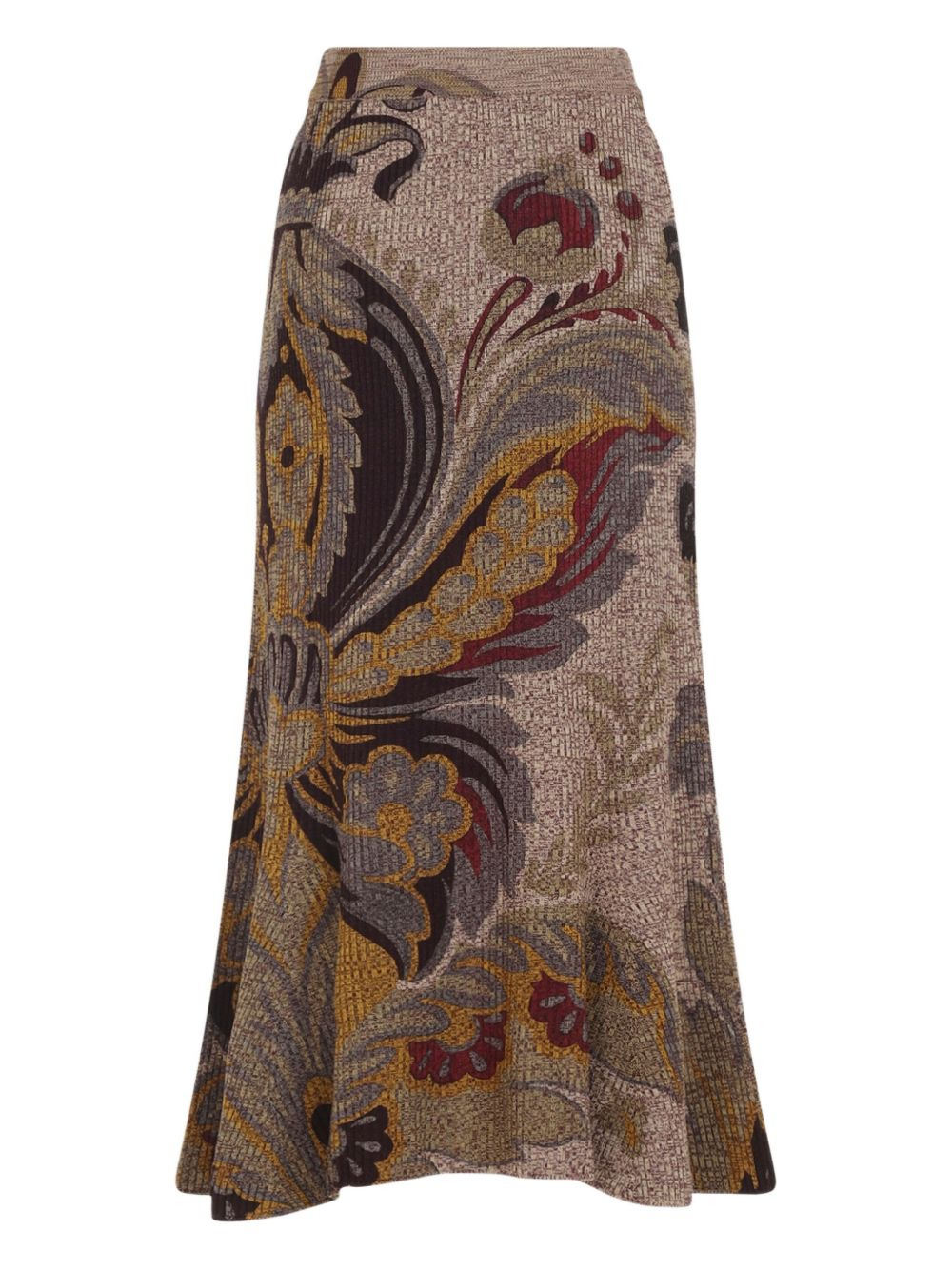 paisley-print ribbed-knit skirt - 2