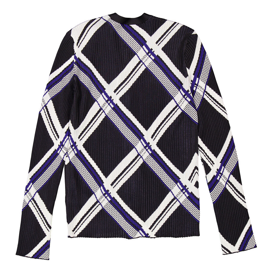 Burberry Check-Jacquard V-Neck Silk Cardigan - 6