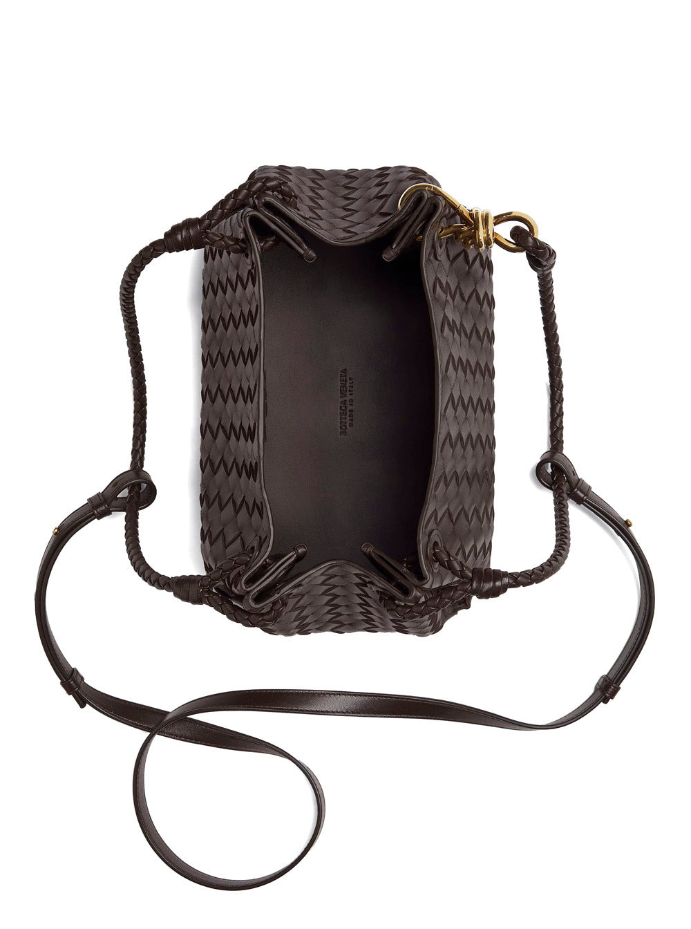 Bottega Veneta Women 'Parachutte' Brown Shoulder Bag With Knot Detail And Intrecciato Motif In Leath - 4