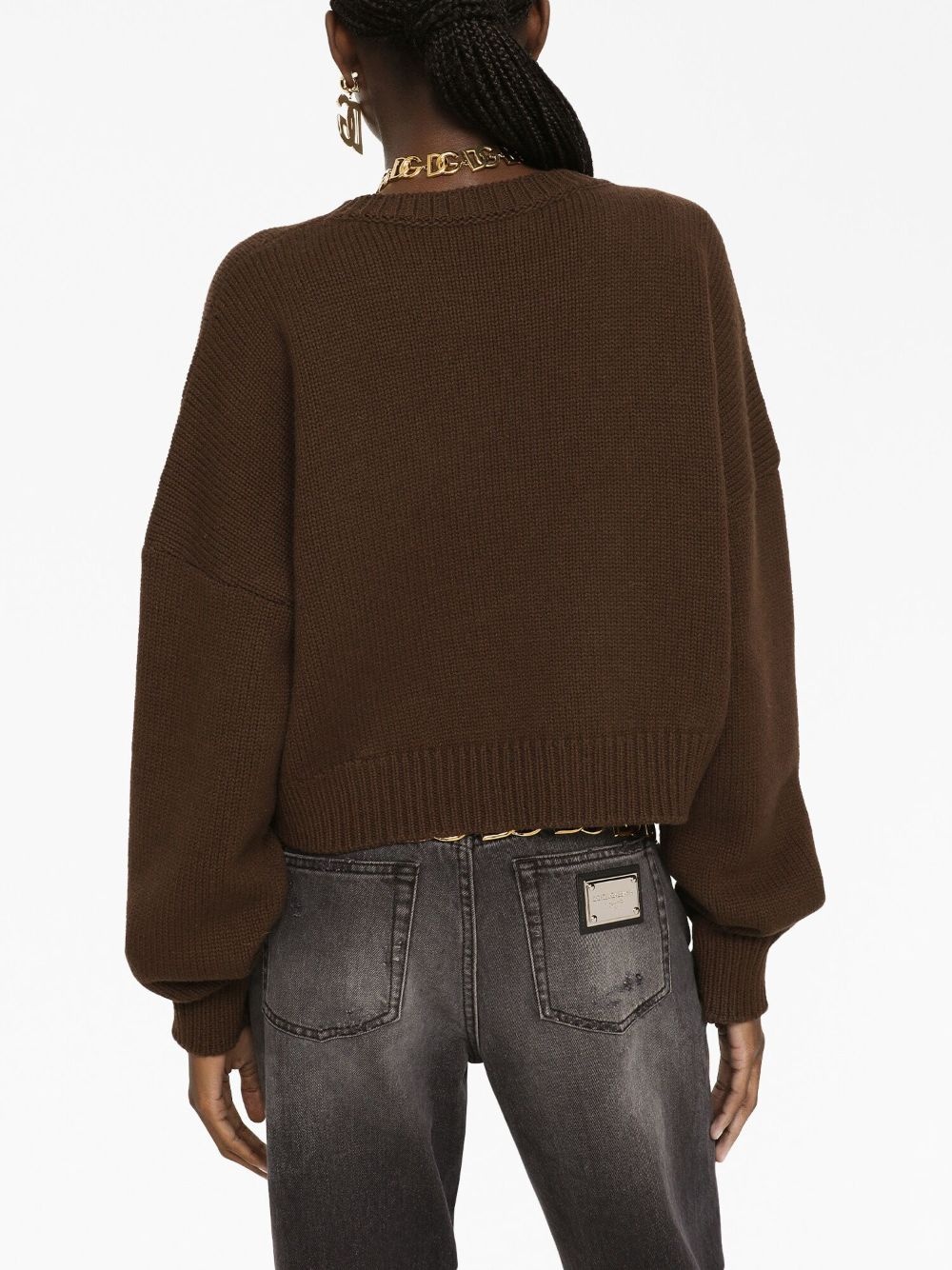 round-neck drop-shoulder jumper - 4