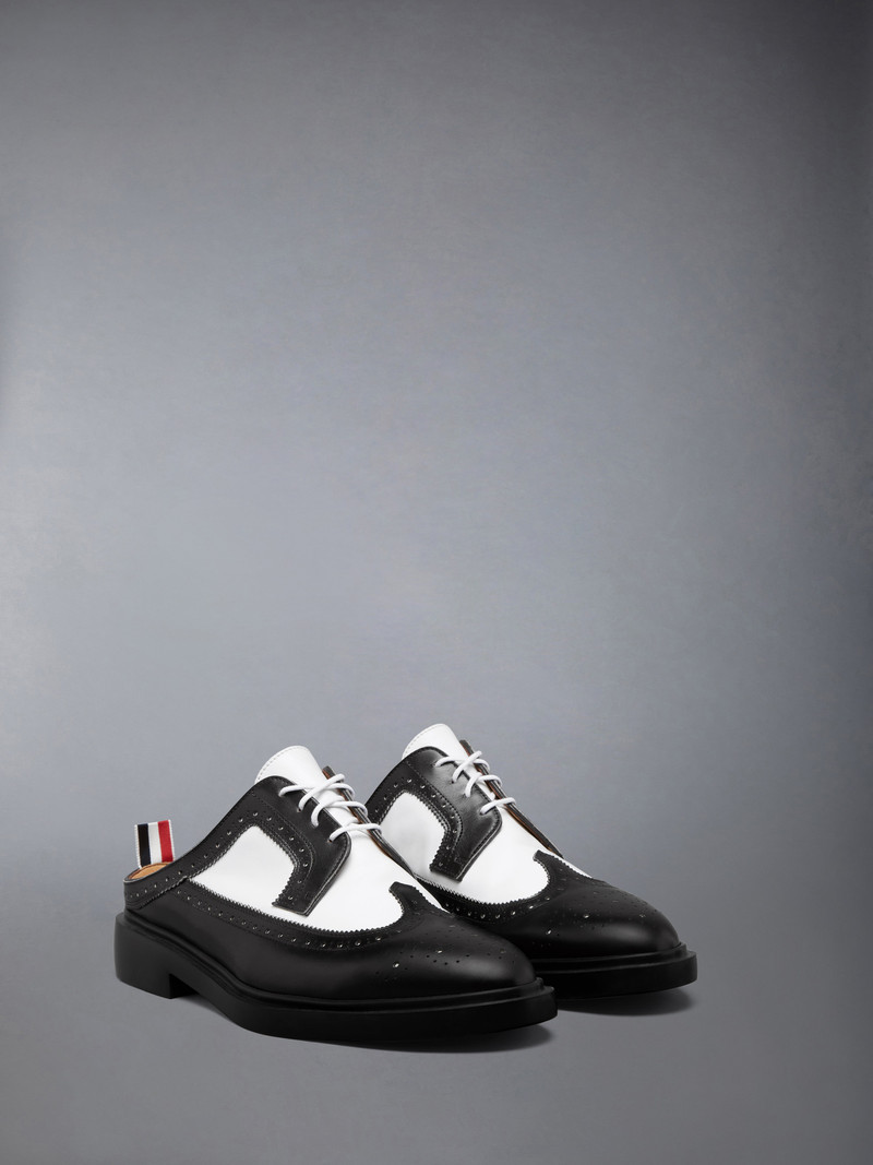 BOX CALF RUBBER SOLE LONGWING BROGUE MULE 2