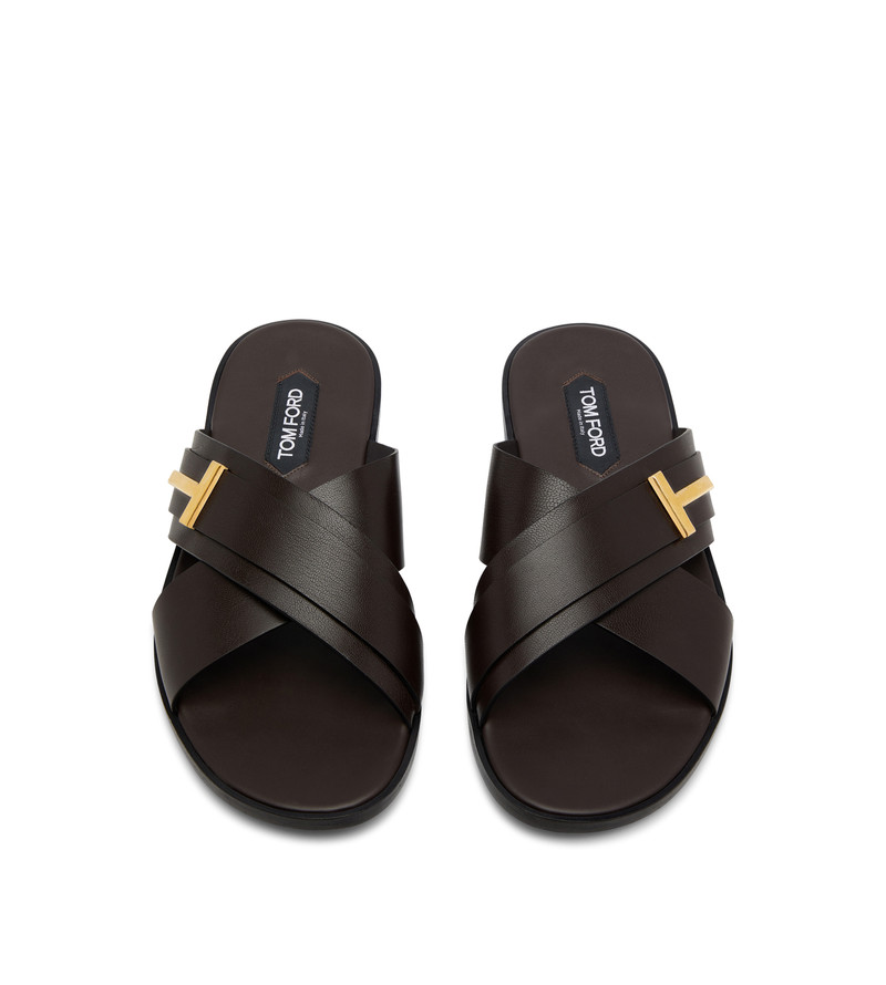 TOM FORD GRAIN LEATHER PRESTON SANDAL outlook