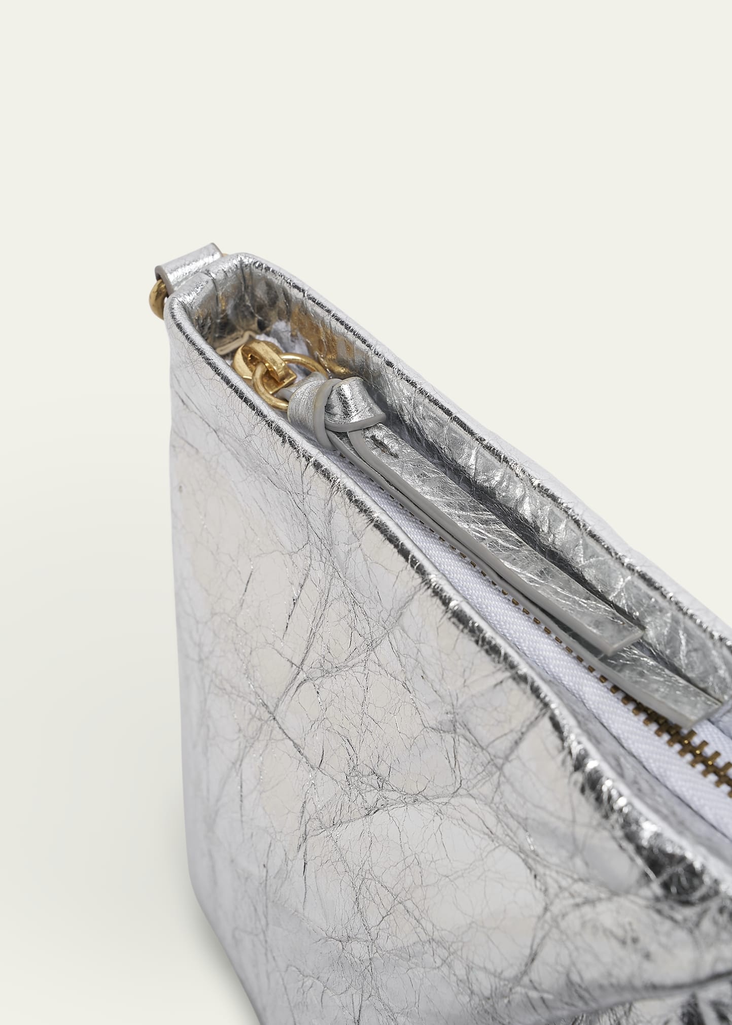 Metallic Leather Pouch Crossbody Bag - 5