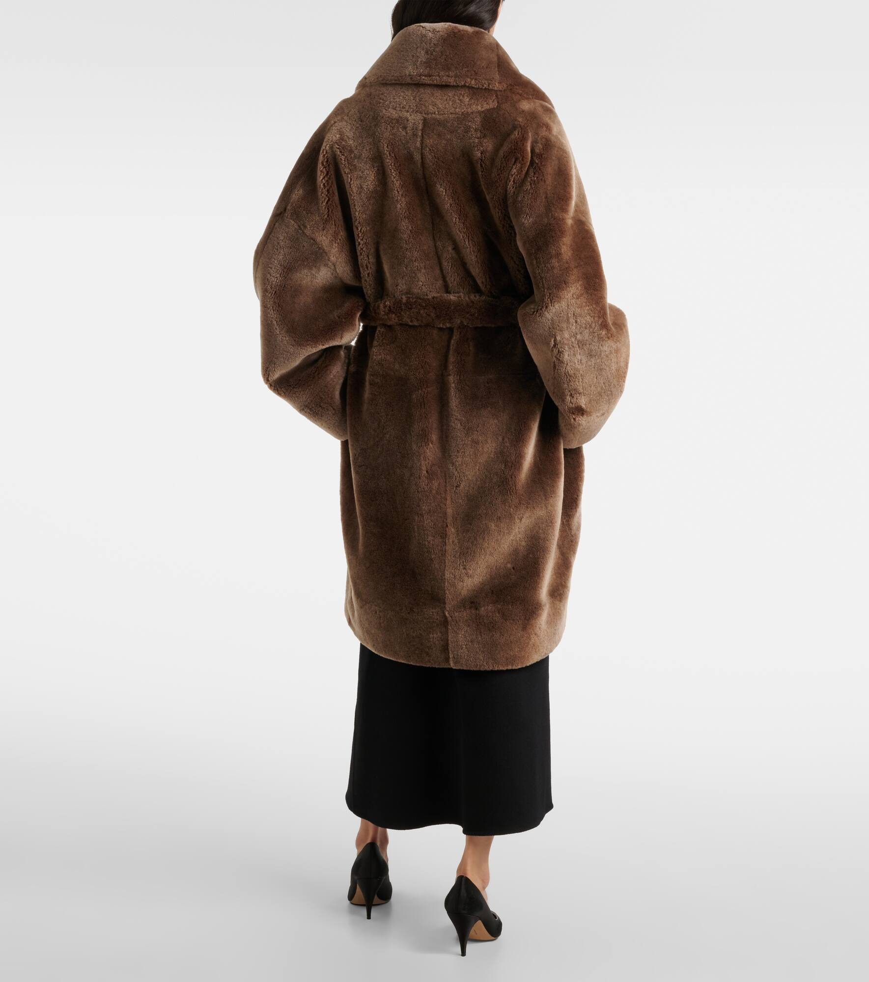 Lucja shearling wrap coat - 3