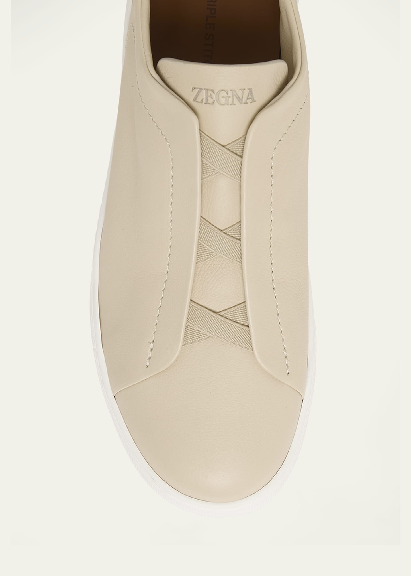 Men's Triple Stitch SECONDSKIN Leather Slip-On Sneakers - 5