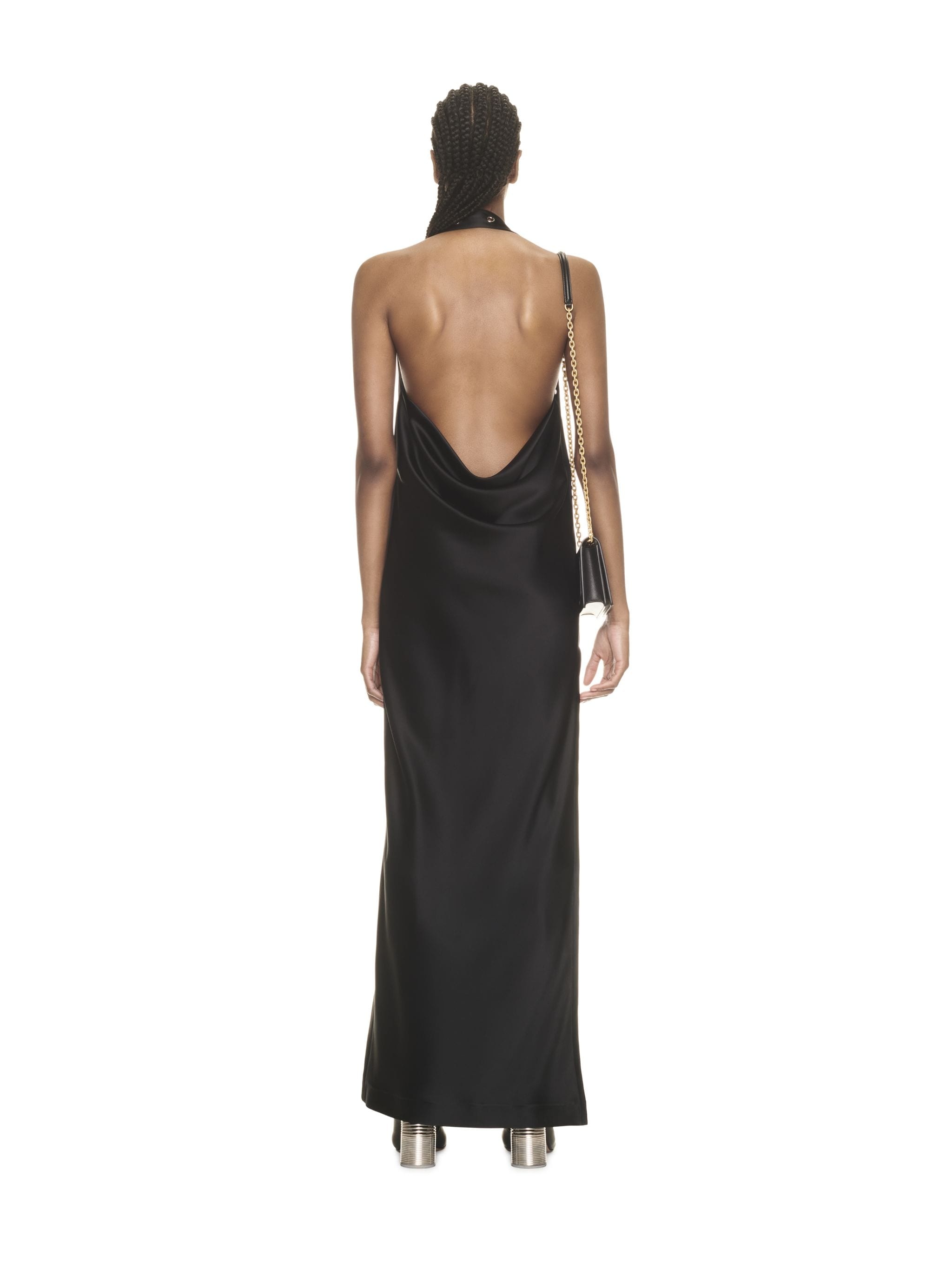 Satin Belt Long Dress - 4