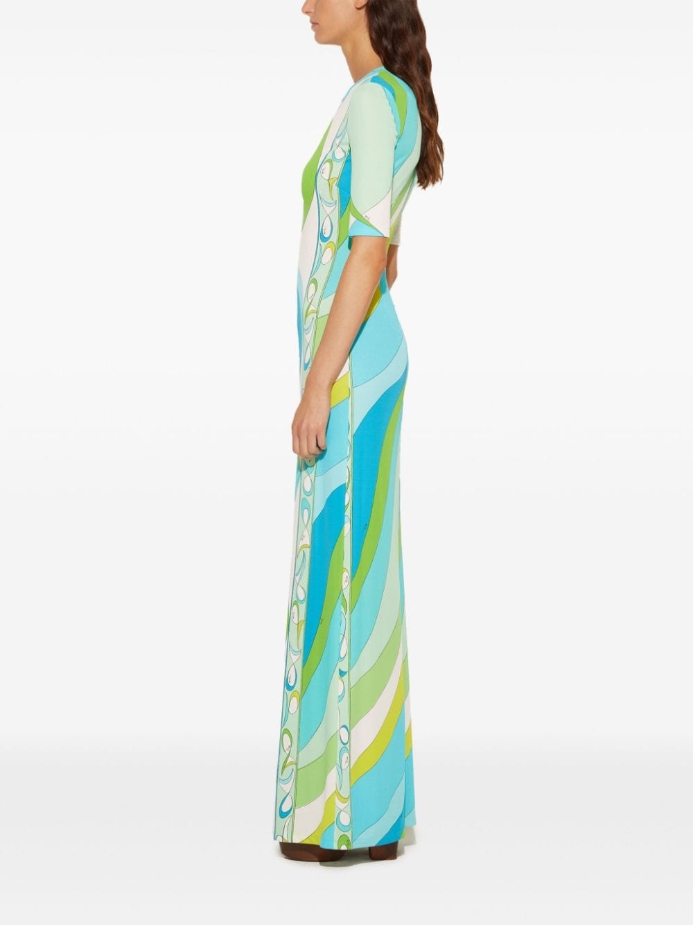 Pesci-print cut-out maxi dress - 3