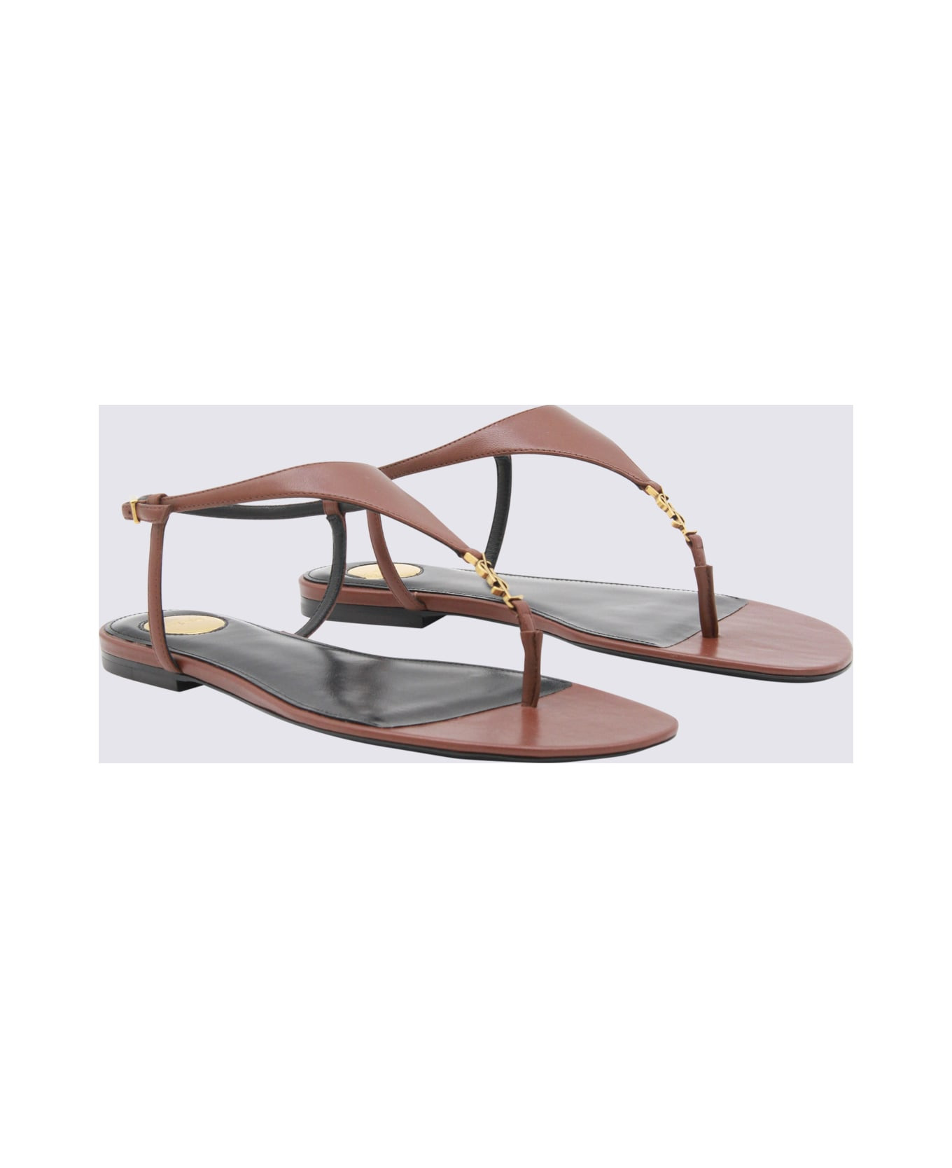 Brown Cassandra Leather Flats - 2