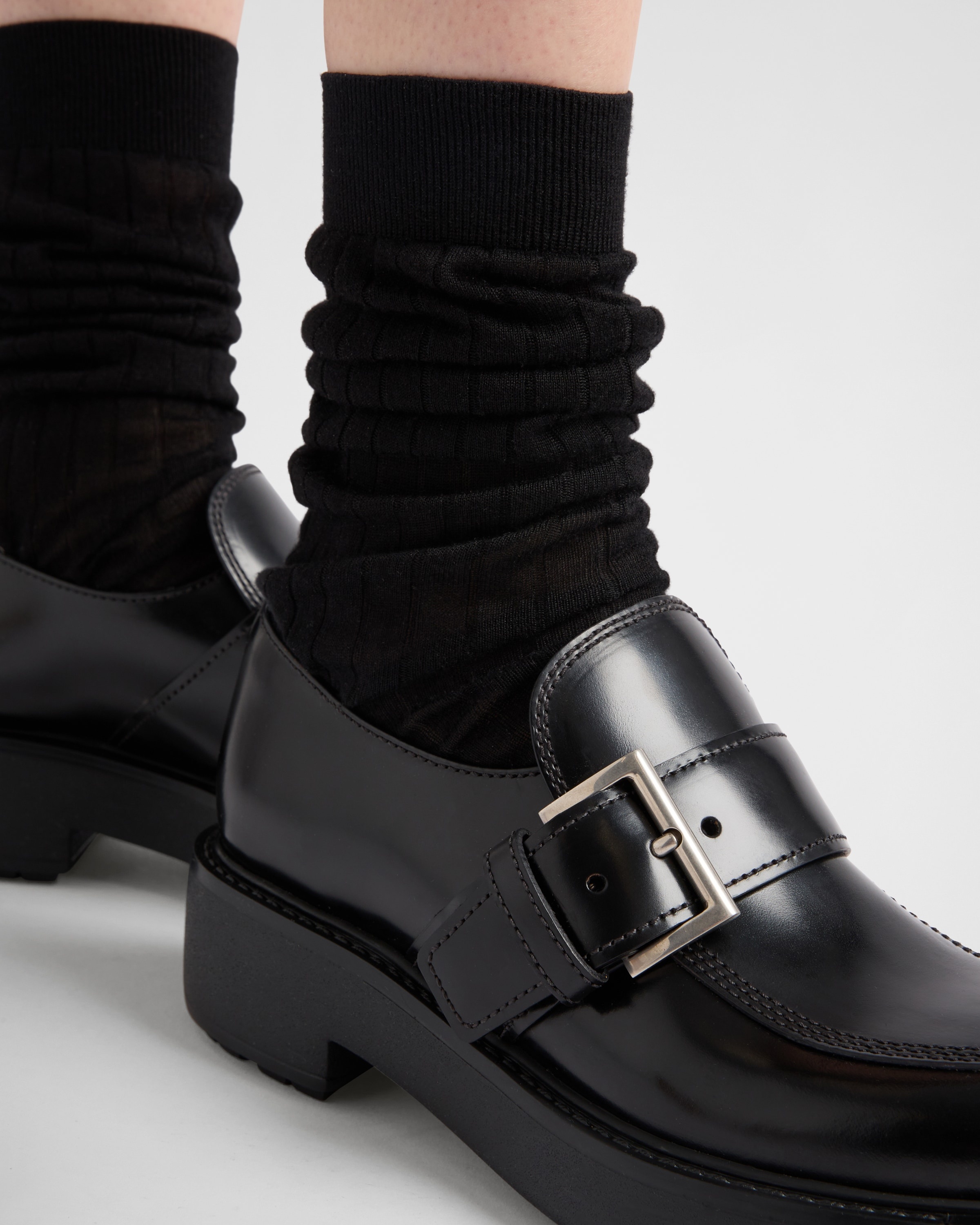 Brushed leather loafers - 7