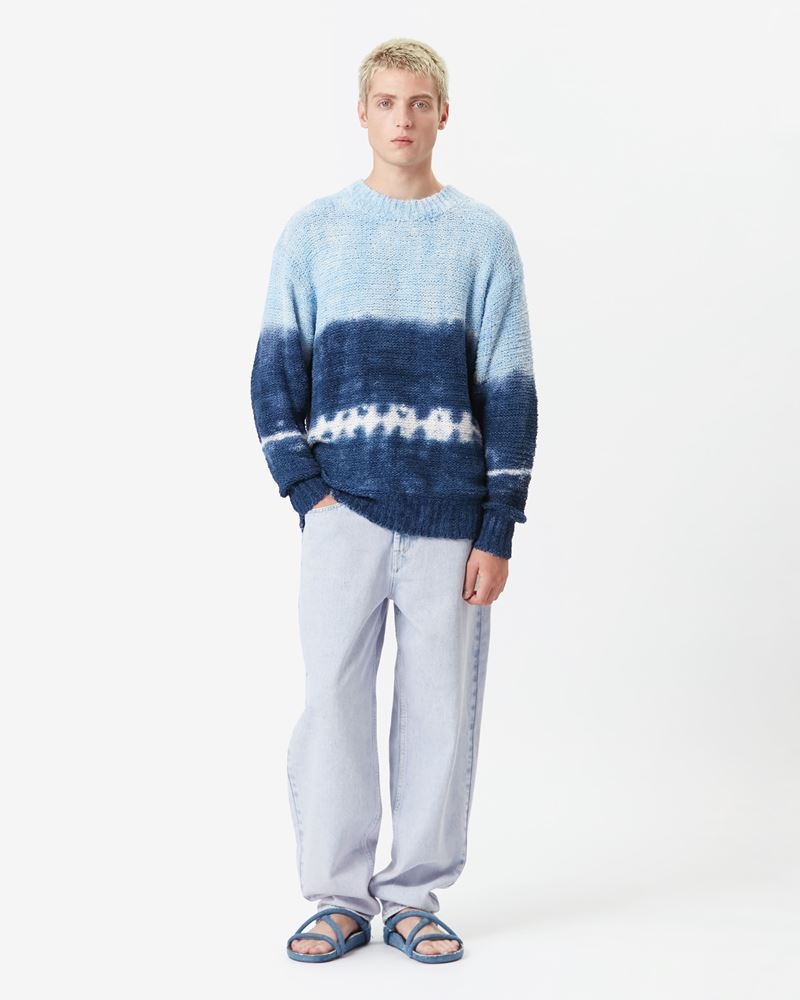 HENLEY TIE AND DYE COTTON SWEATER - 2