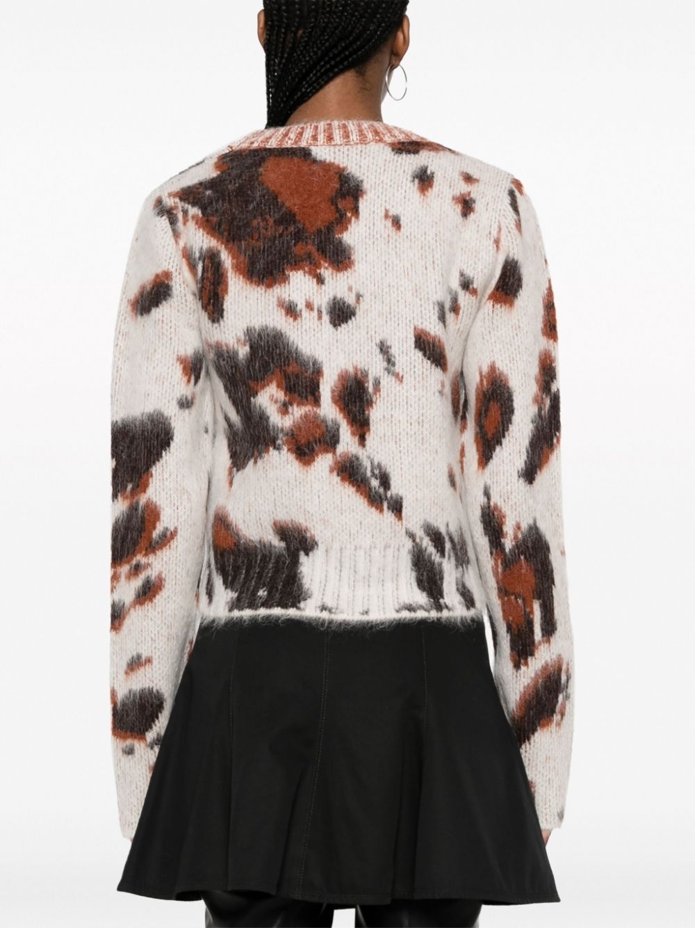 leopard-print round-neck jumper - 4