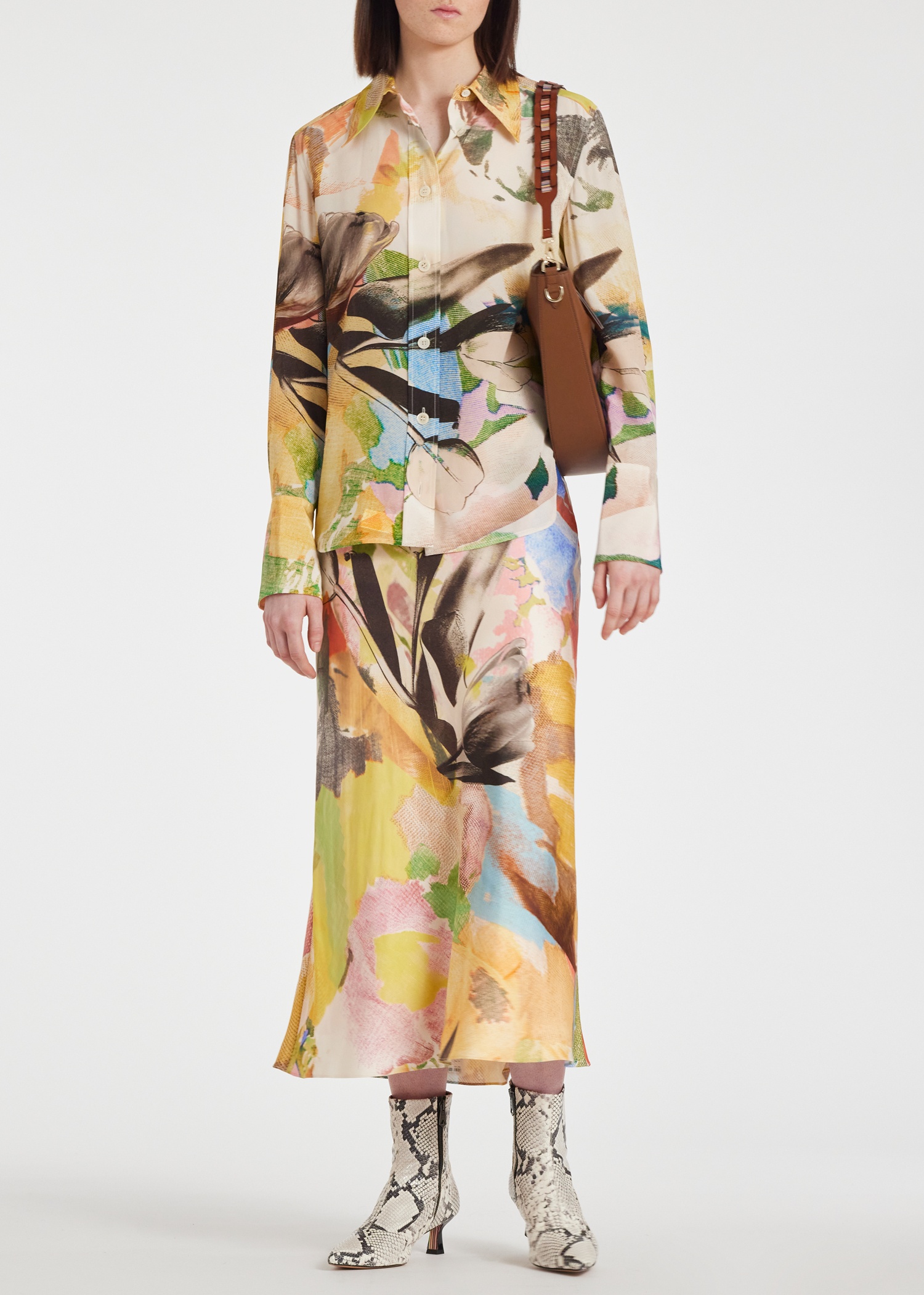 Women's 'Floral Collage' Silk Shirt - 4