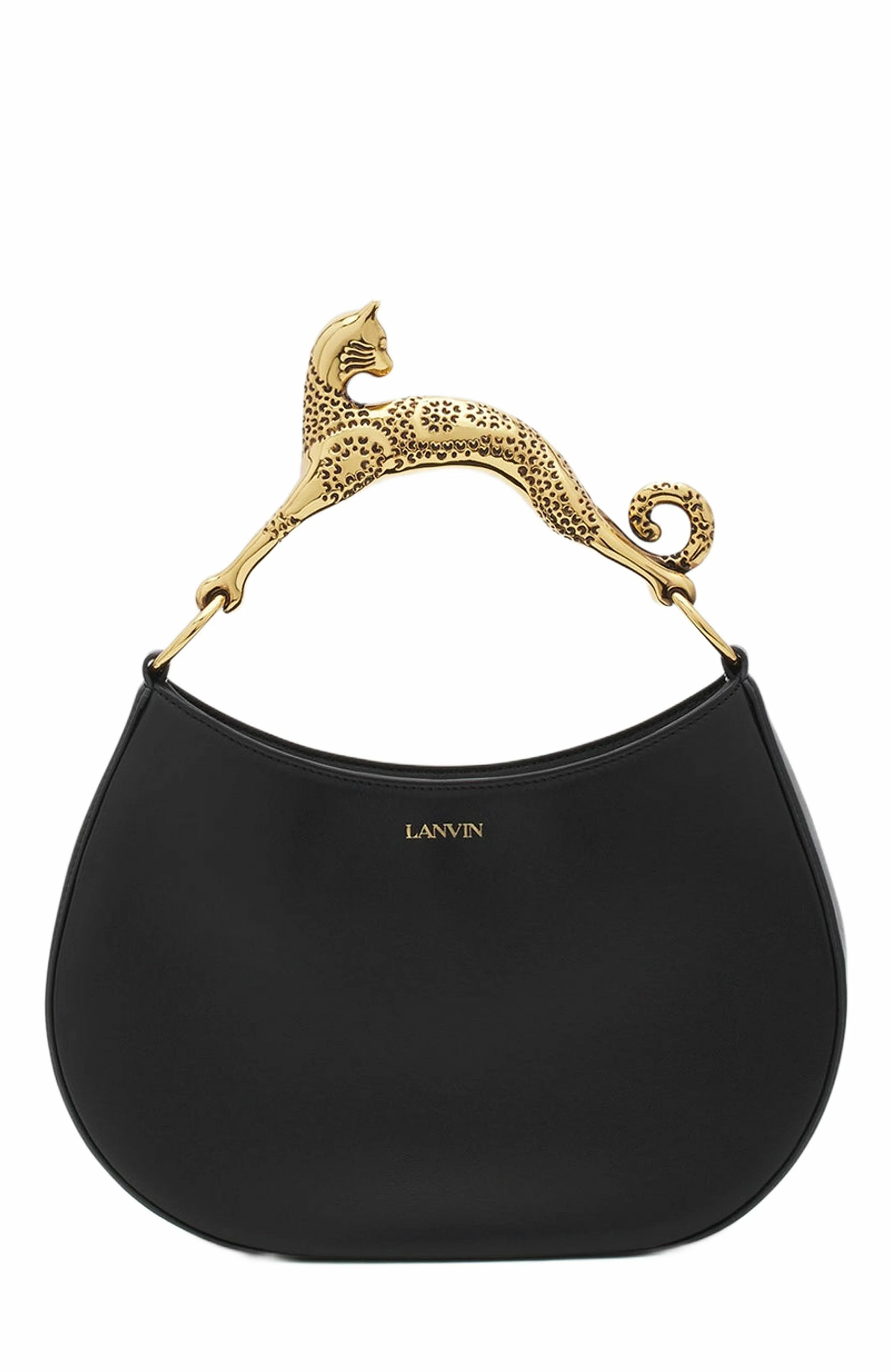 Lanvin Hobo Cat Leather Bag in Black at Nordstrom - 1