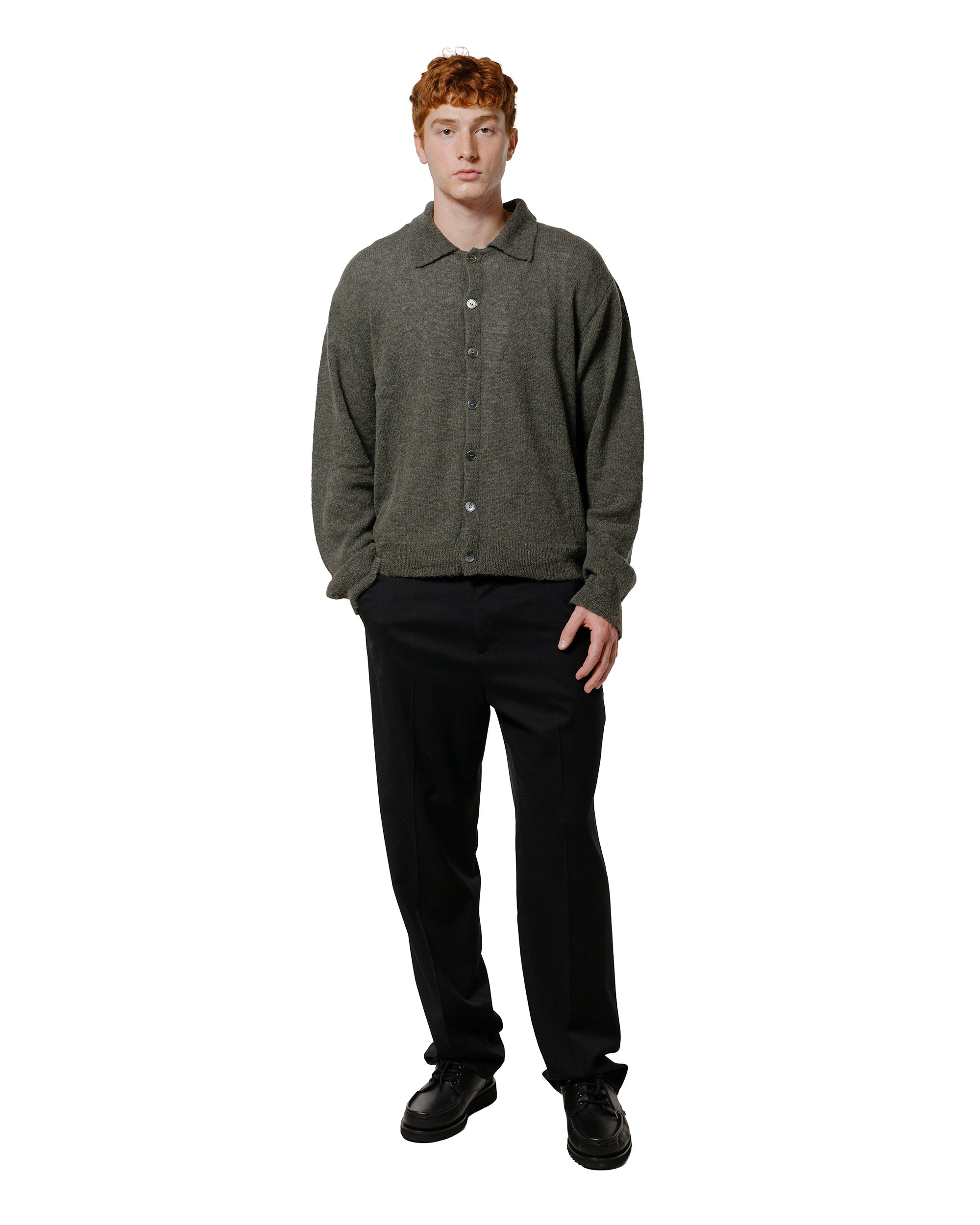 Evening Polo Moss Green Fuzzy Alpaca - 4