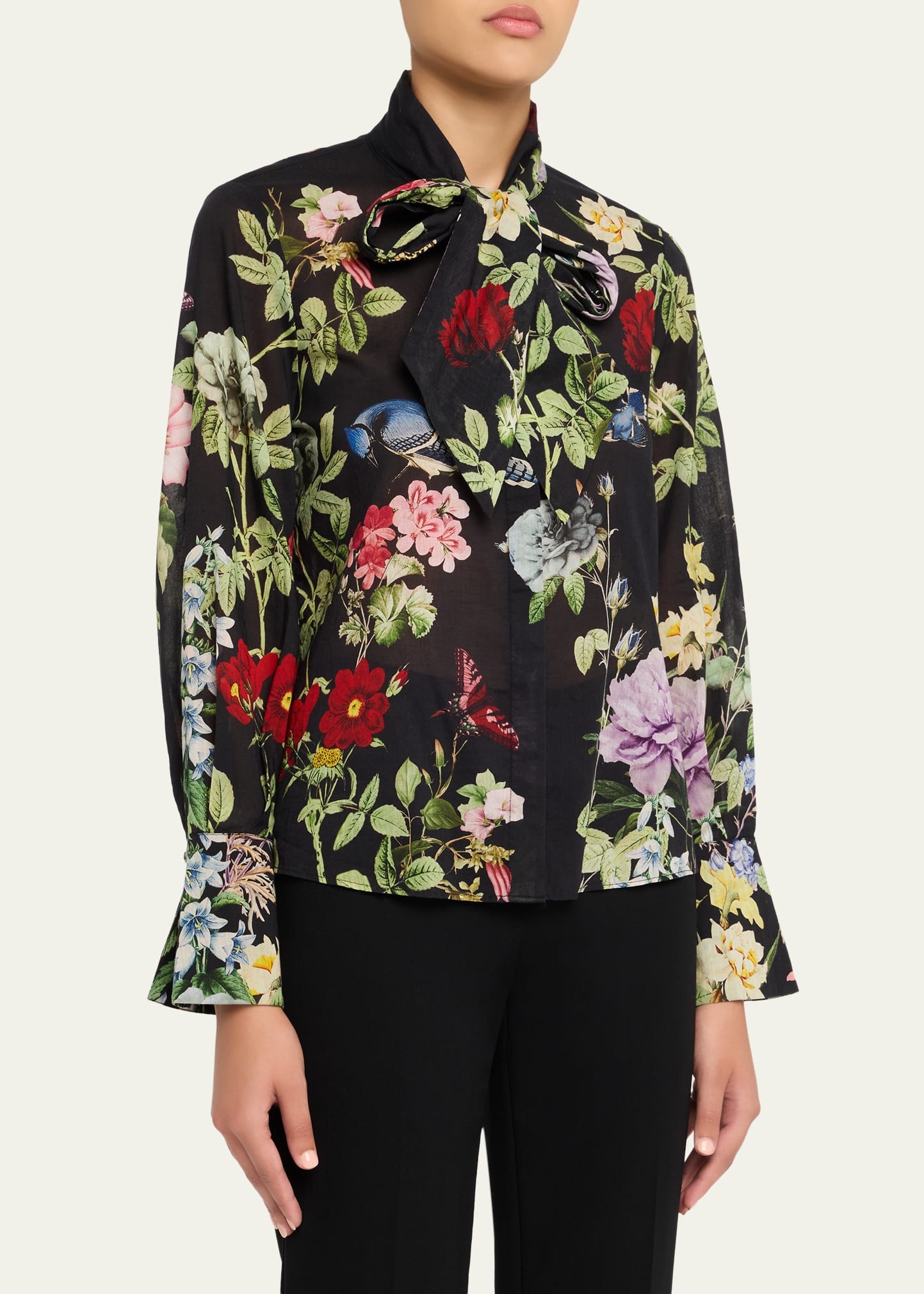 Lloyd Floral Slit-Sleeve Blouse - 4