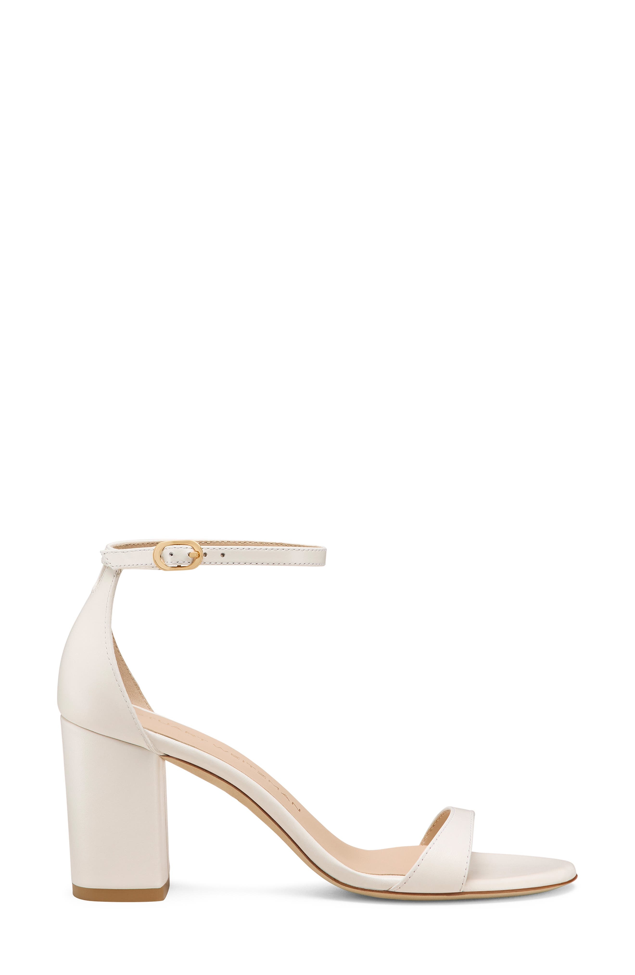 Stuart Weitzman Nudist Block 75 Sandal in Cream at Nordstrom - 3
