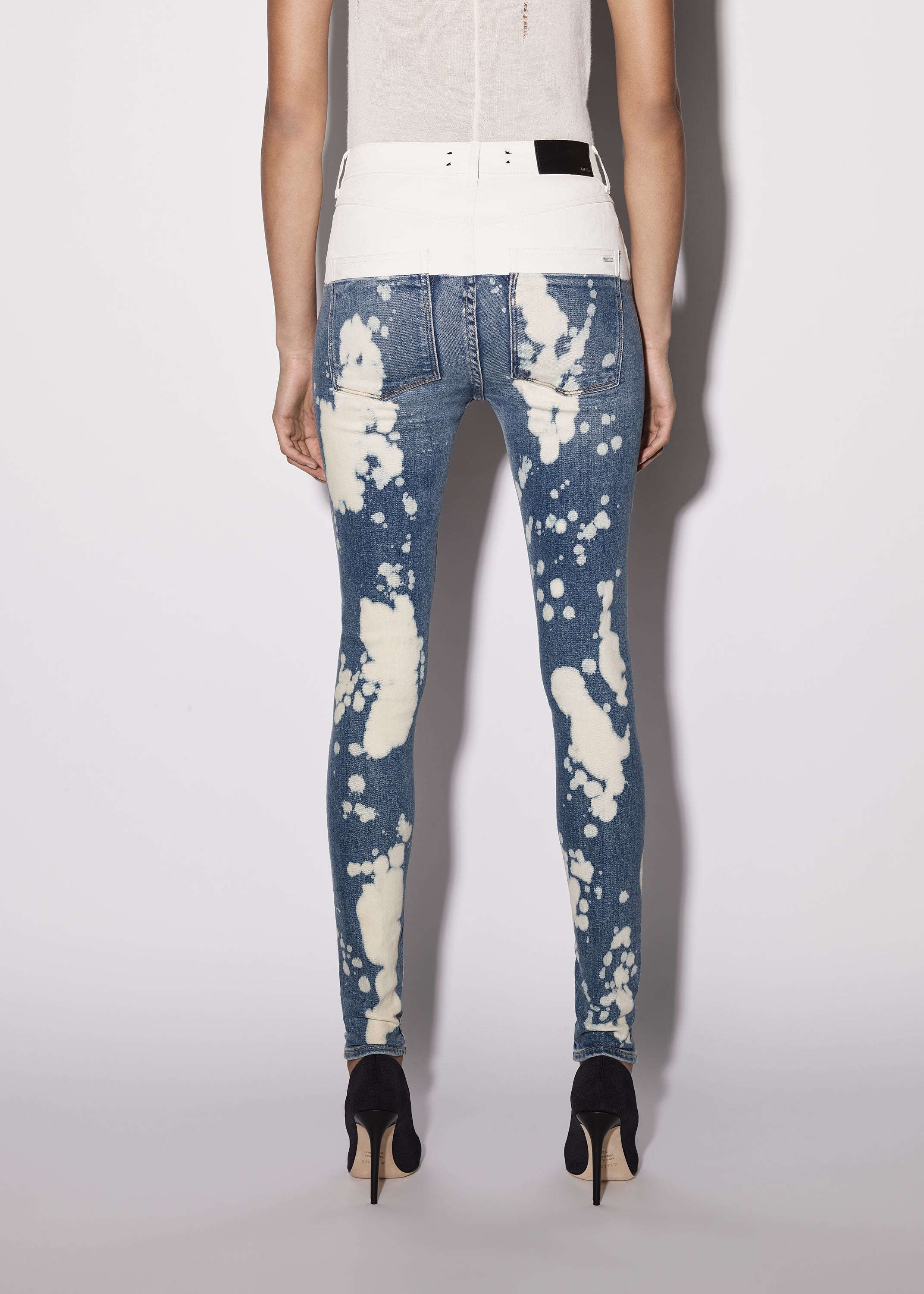 LEATHER CONTRAST SKINNY JEAN - 5