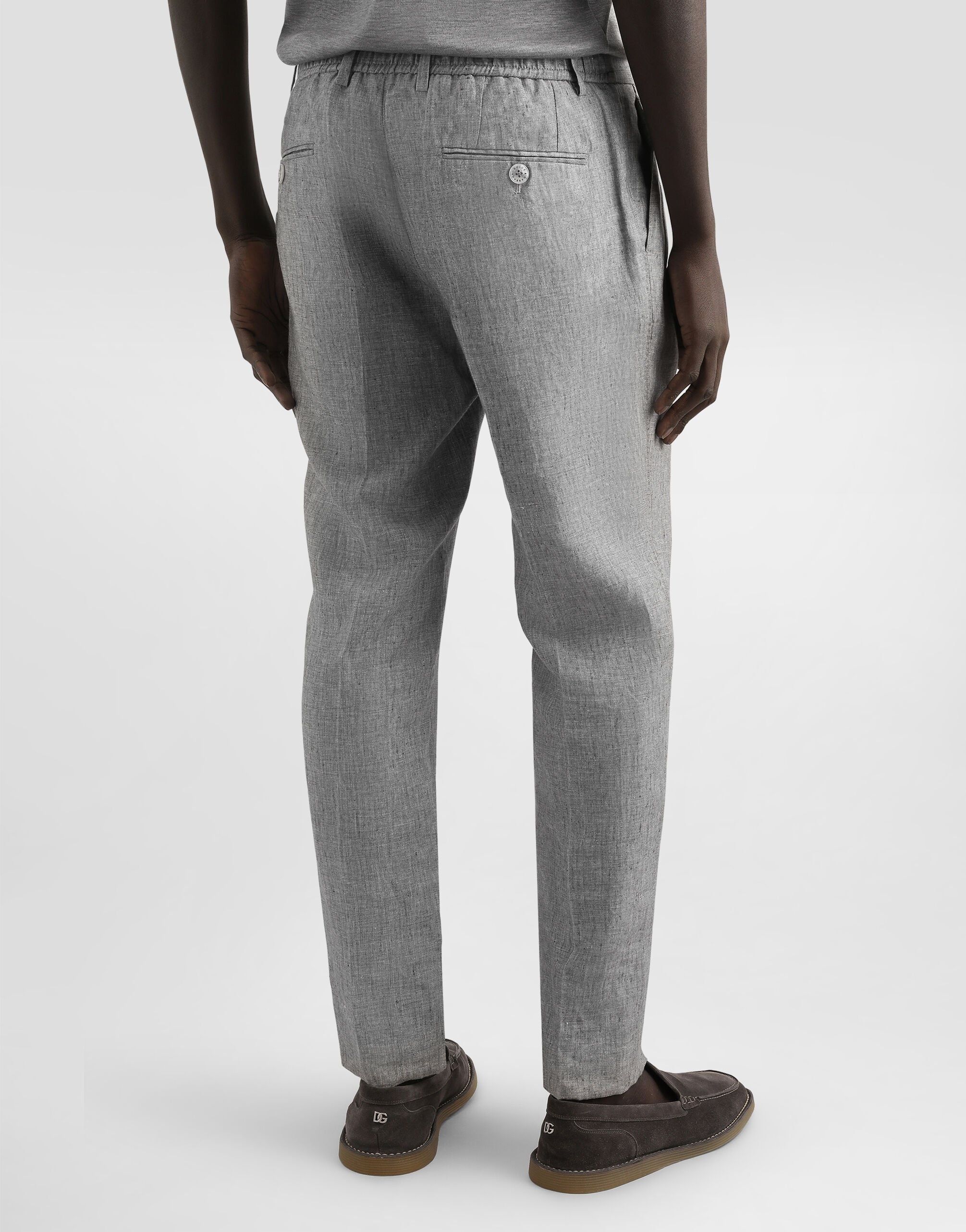 Washed linen canvas trousers - 3