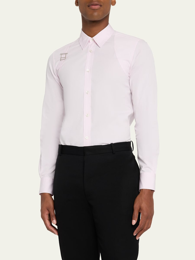 Alexander McQueen Men's Harness Sport Shirt with Strap outlook