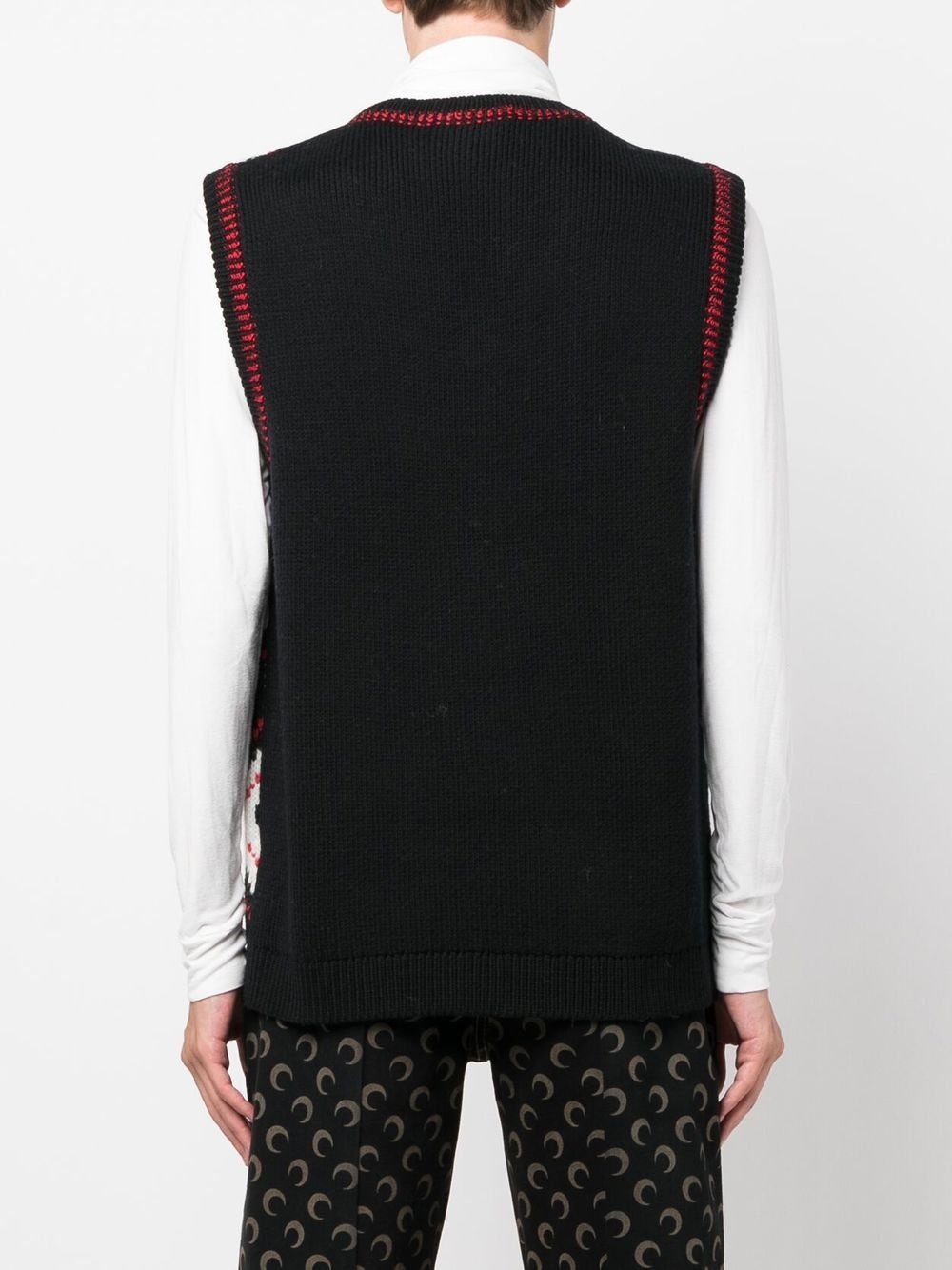 intarsia-knit logo vest - 4