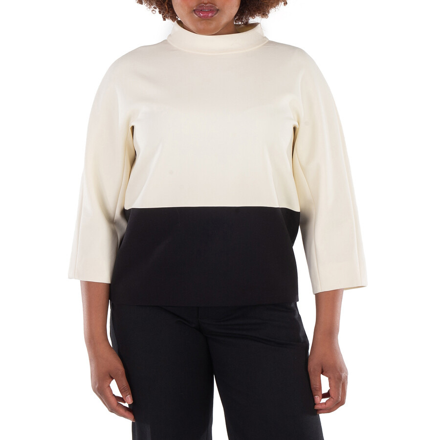 Max Mara Curacao Colorblock Stretch Virgin Wool Top - 3