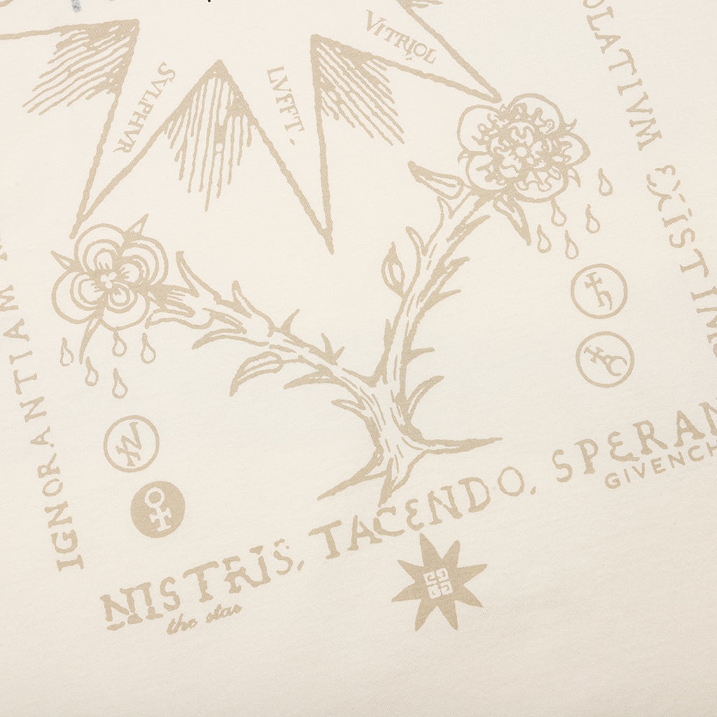 REVERSE COTTON WITH TAROT PRINT T-SHIRT - IVORY - 5
