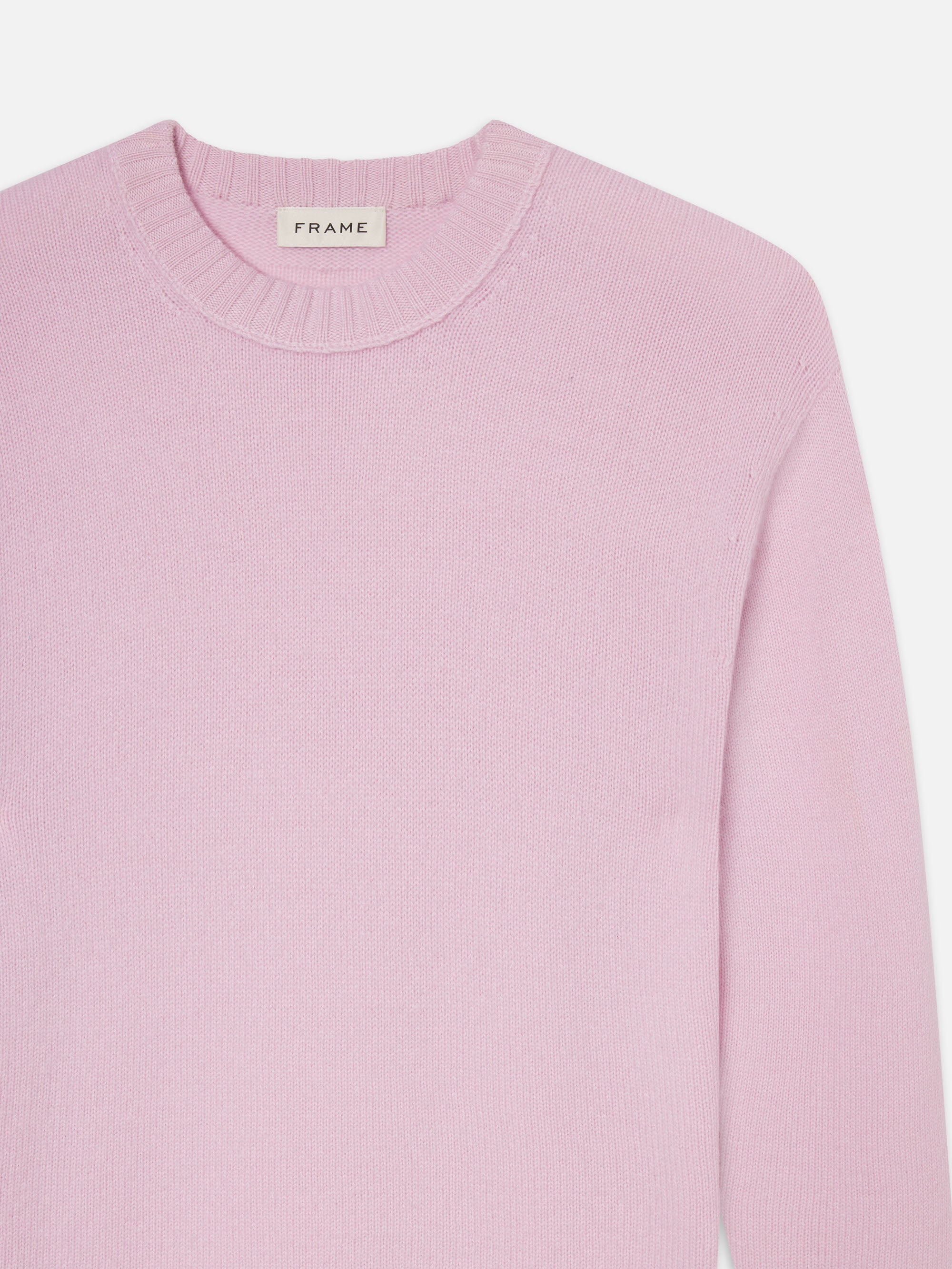 Cashmere Crewneck Sweater in Light Pink - 4