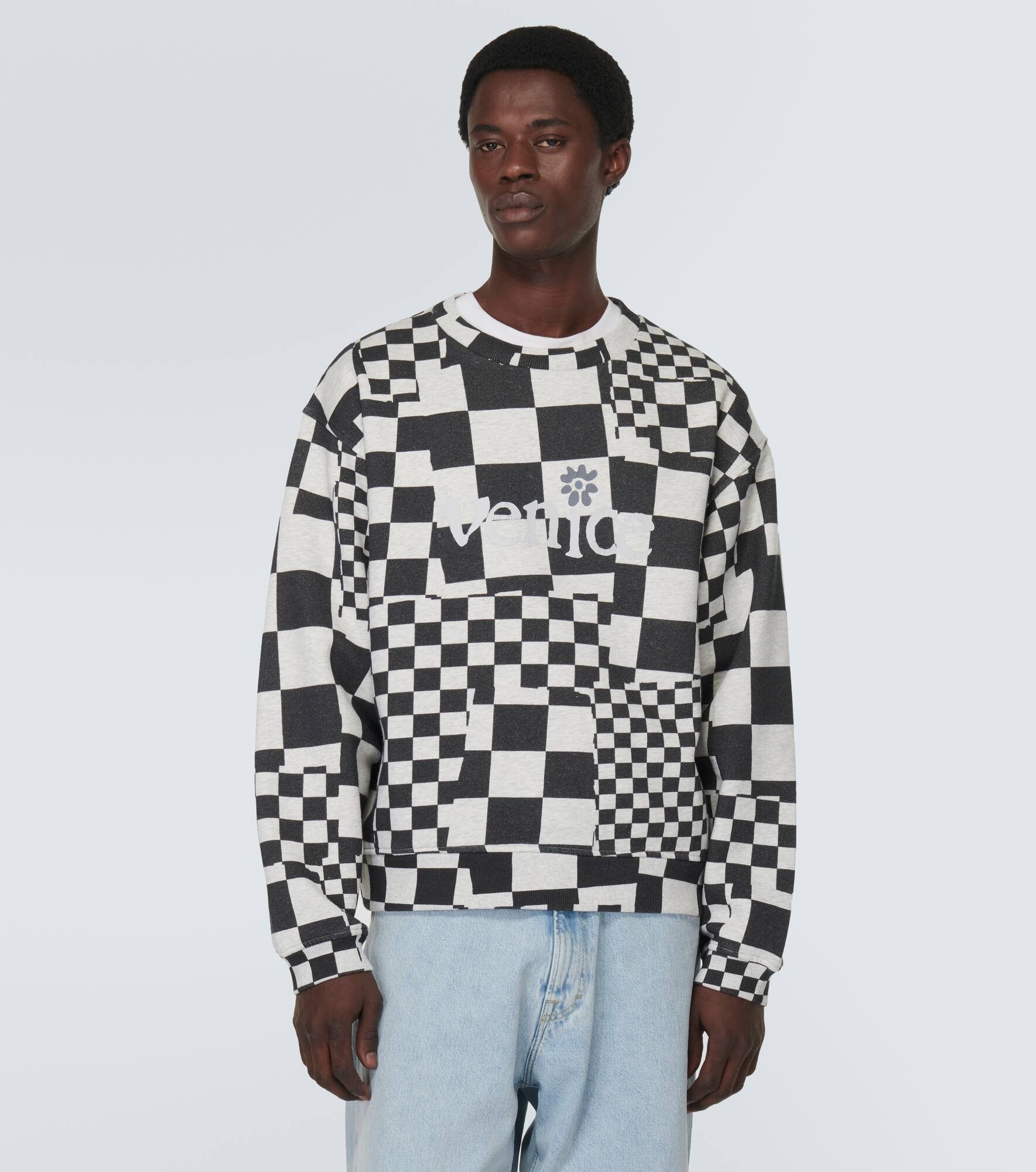 Checked cotton jersey sweatshirt - 3