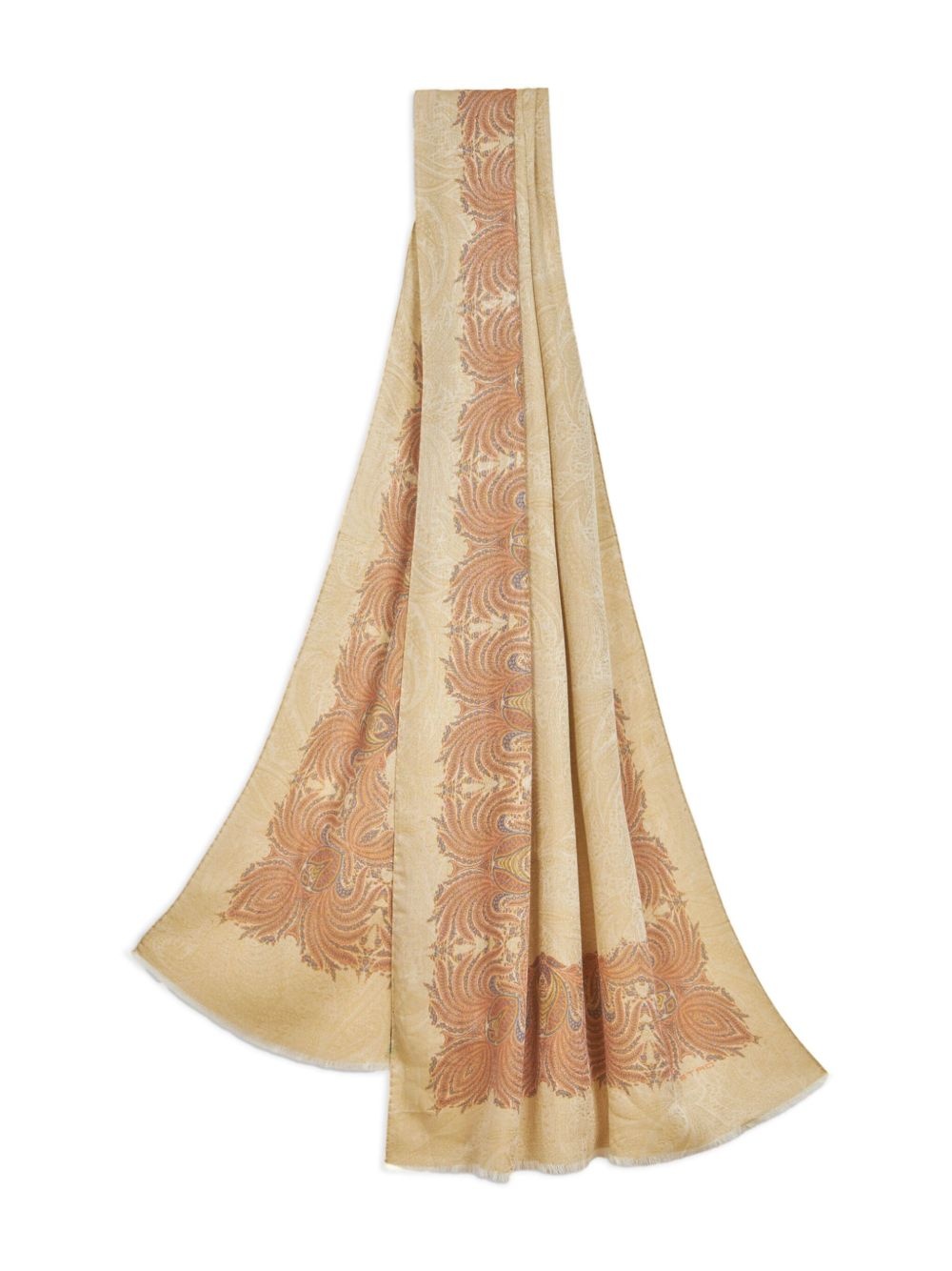 foliage-pattern scarf - 3