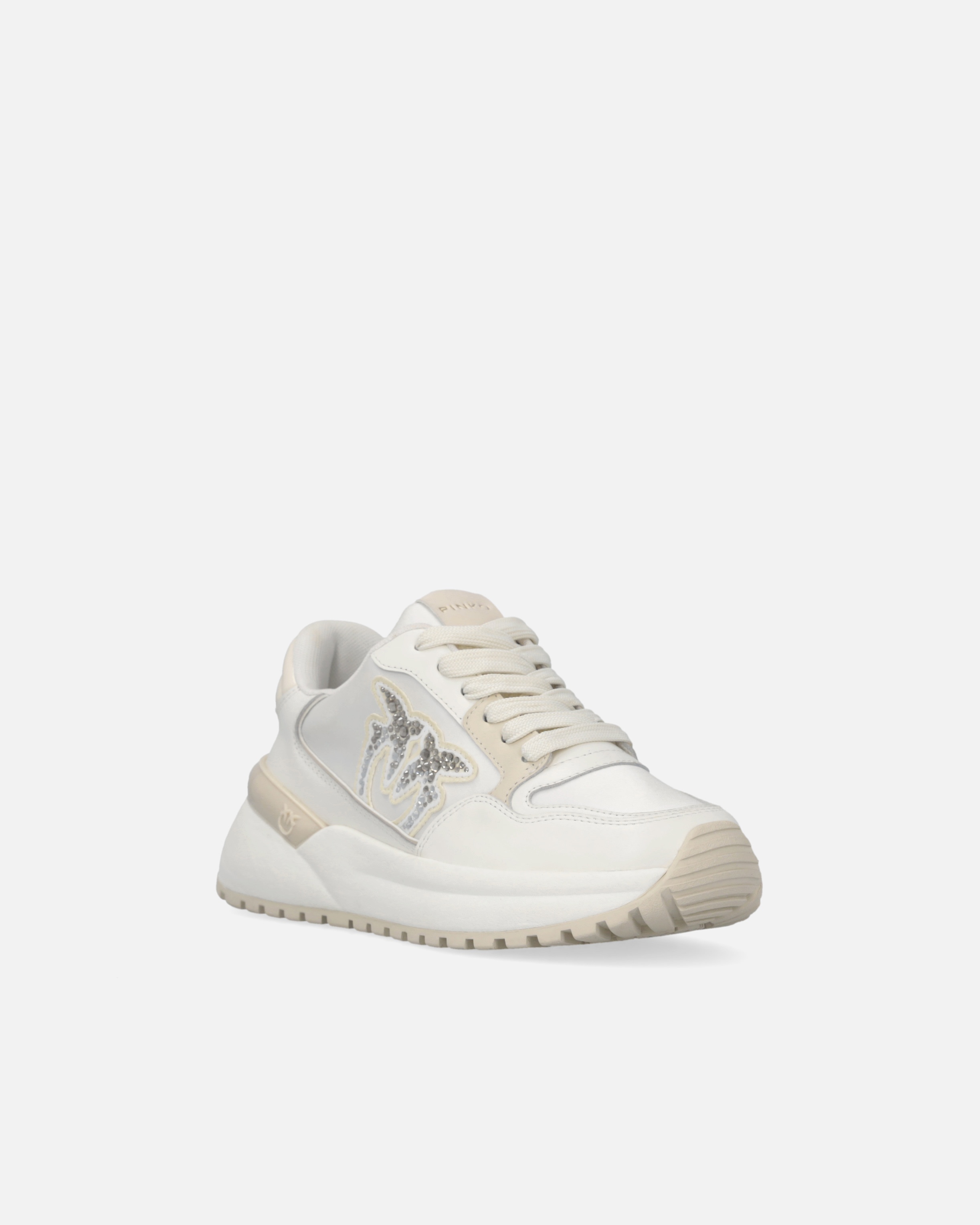 CHUNKY SNEAKERS WITH SATIN AND RHINESTONES - 2