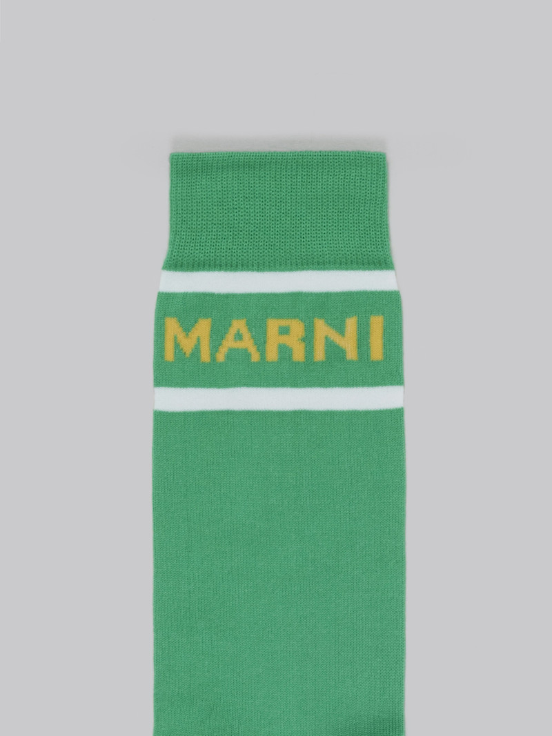 GREEN COTTON SOCKS WITH LOGO 3