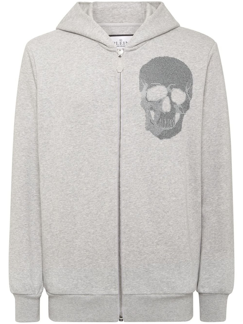 zip-up skull-embellished hoodie 1