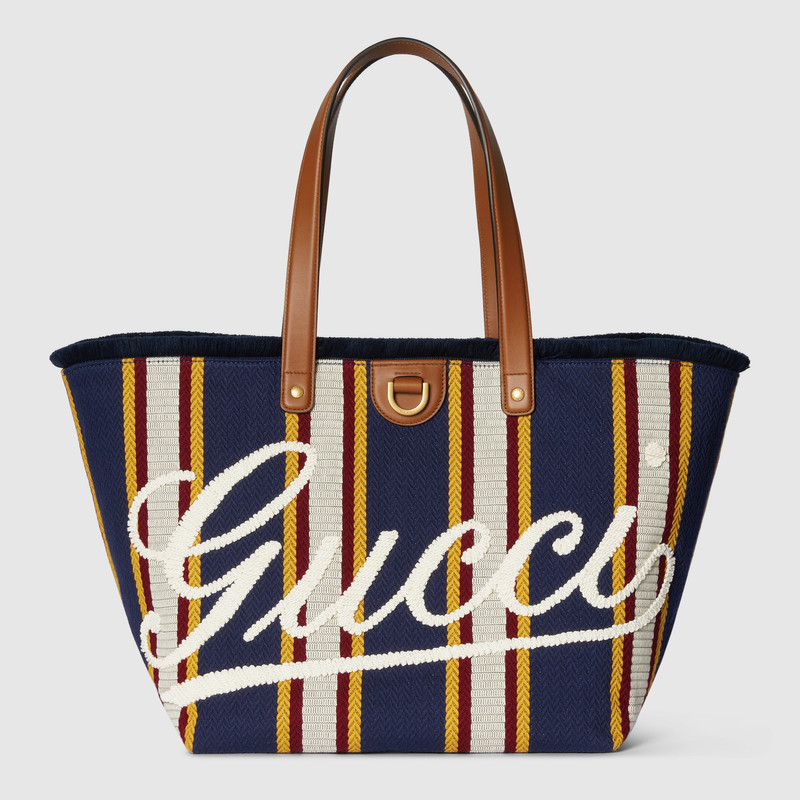 Embroidered medium canvas tote bag 1