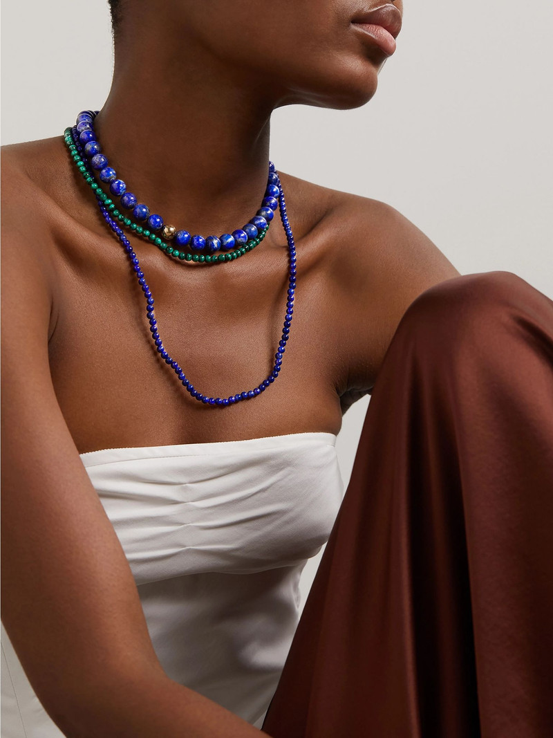 MATEO 14-karat gold lapis lazuli necklace Gold outlook